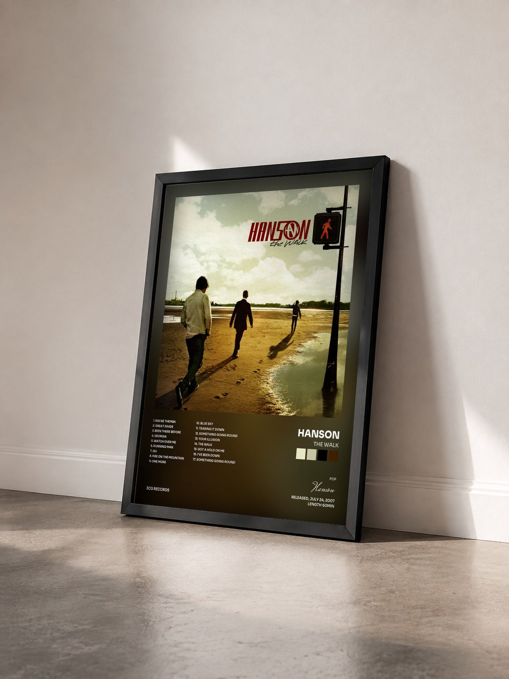 #noir Tableau de l'album The Walk de Hanson vu de trois quarts, cadre noir