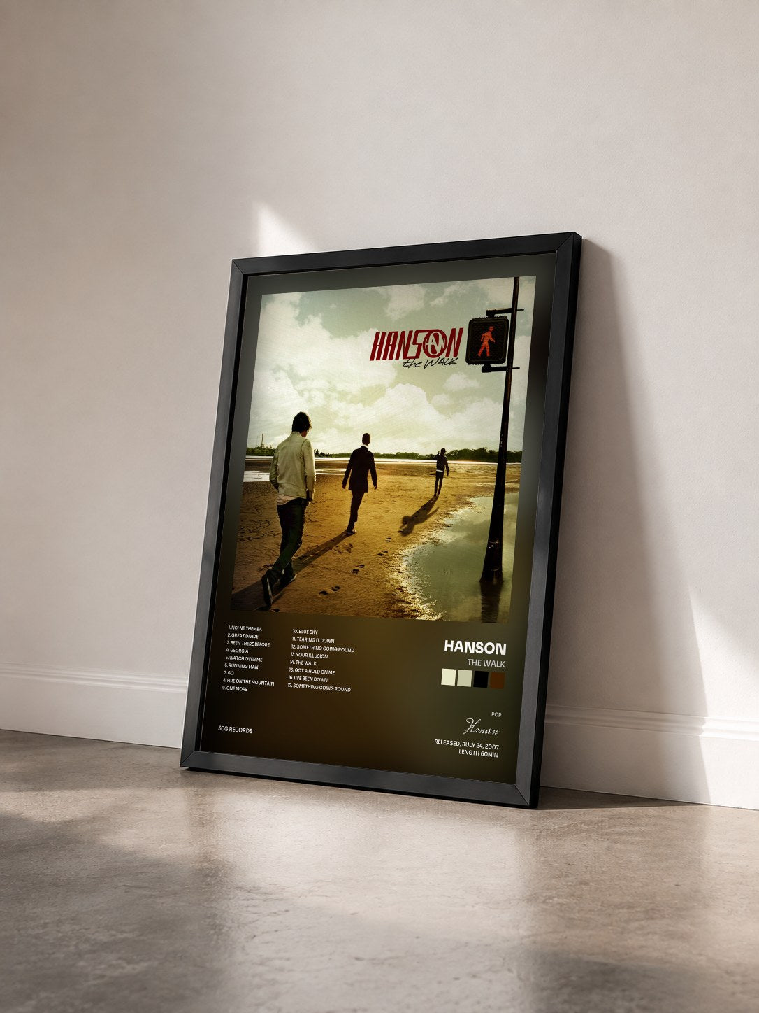 #noir Tableau de l'album The Walk de Hanson vu de trois quarts, cadre noir
