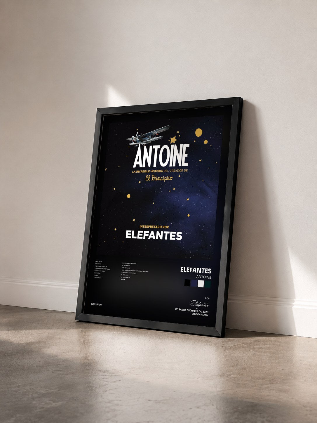 #noir Tableau de l'album Antoine de Elefantes vu de trois quarts, cadre noir
