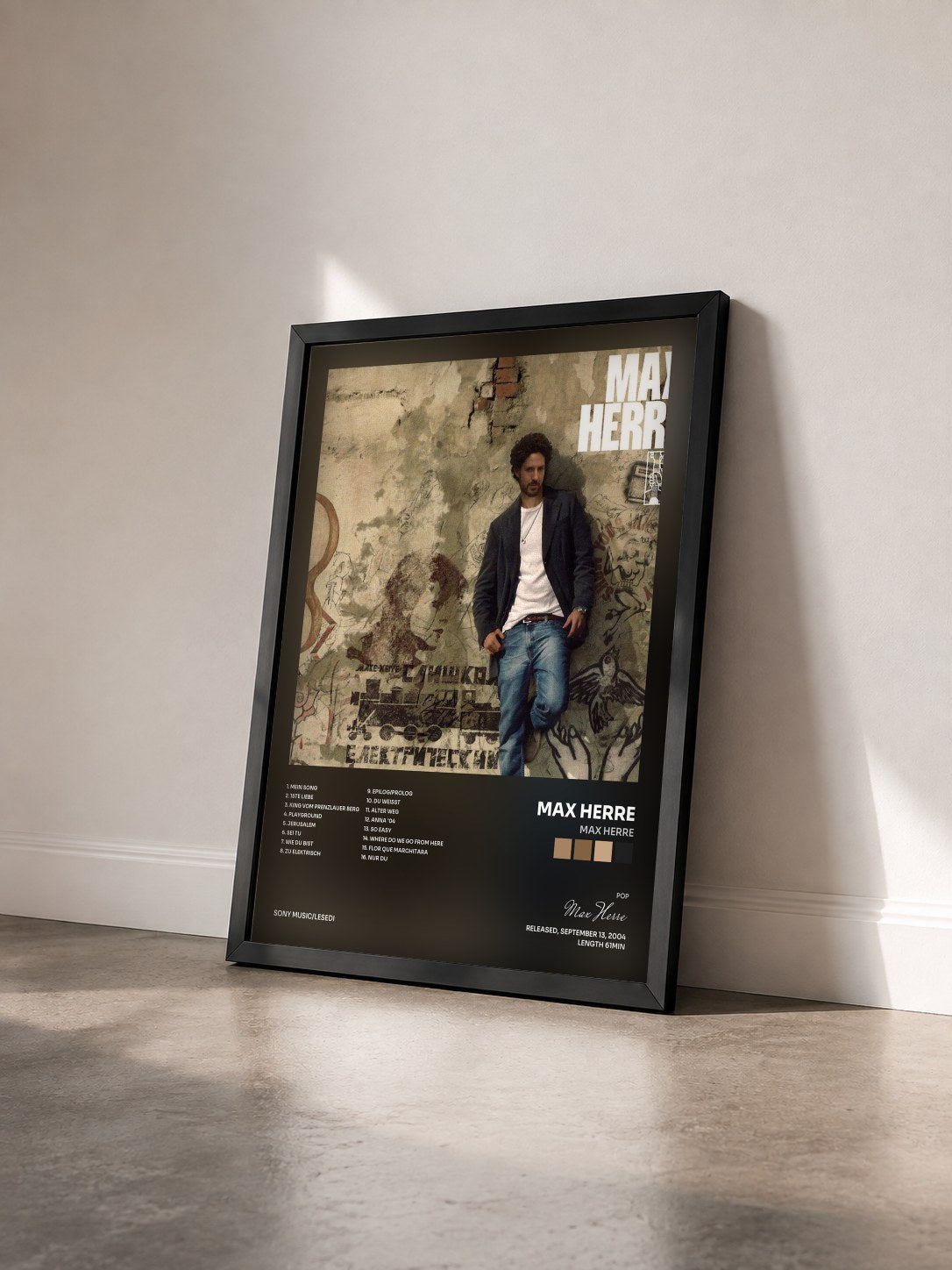#noir Tableau de l'album Max Herre de Max Herre vu de trois quarts, cadre noir