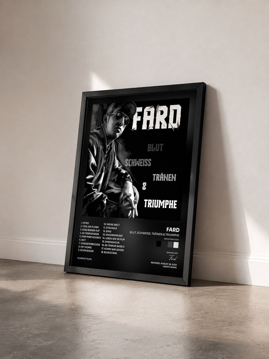 #noir Tableau de l'album Blut, Schweiss, Tränen & Triumphe (Remastered 2020) de Fard vu de trois quarts, cadre noir