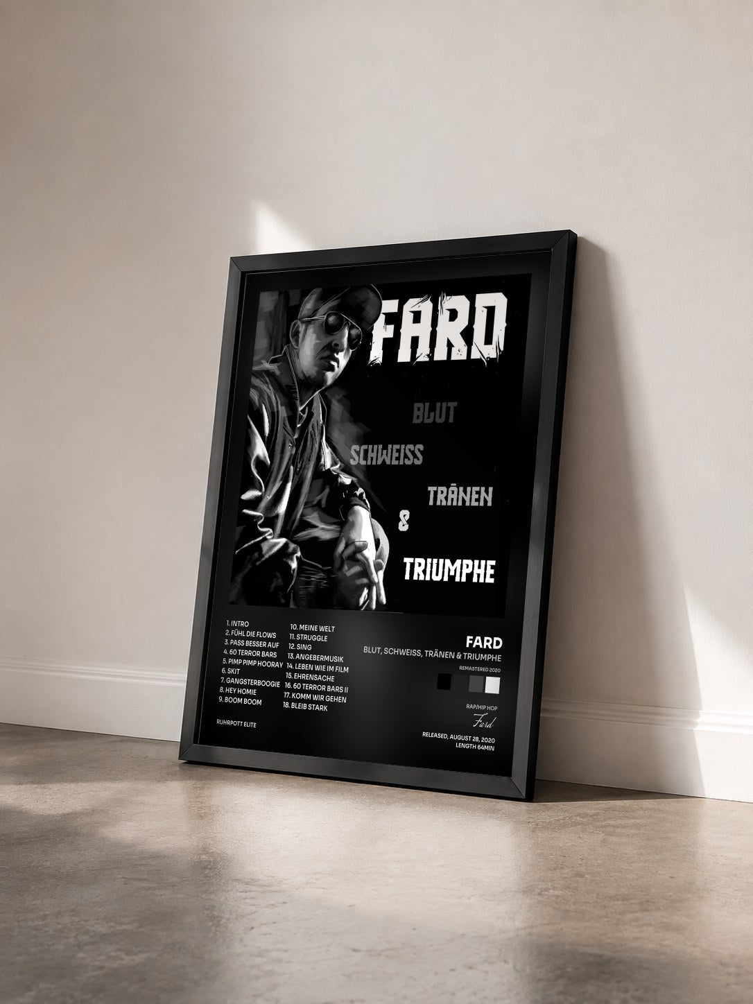 #noir Tableau de l'album Blut, Schweiss, Tränen & Triumphe (Remastered 2020) de Fard vu de trois quarts, cadre noir