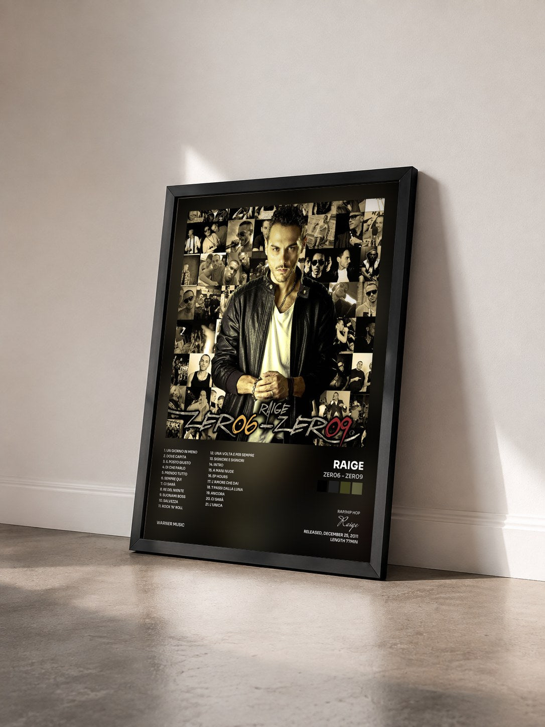 #noir Tableau de l'album Zer06 - Zer09 de Raige vu de trois quarts, cadre noir