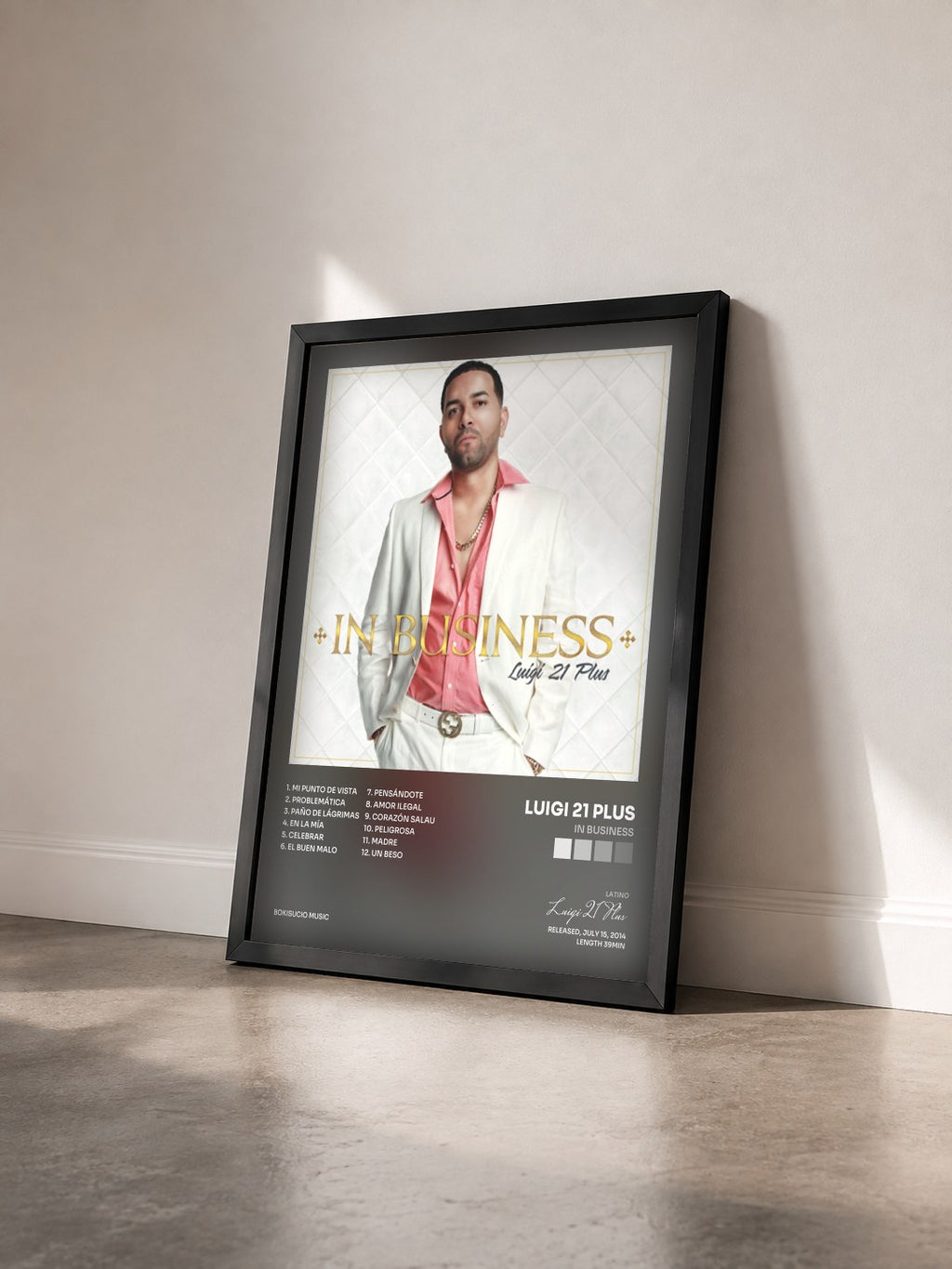 #noir Tableau de l'album In Business de Luigi 21 Plus vu de trois quarts, cadre noir