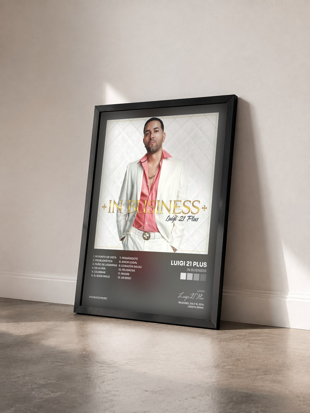 #noir Tableau de l'album In Business de Luigi 21 Plus vu de trois quarts, cadre noir
