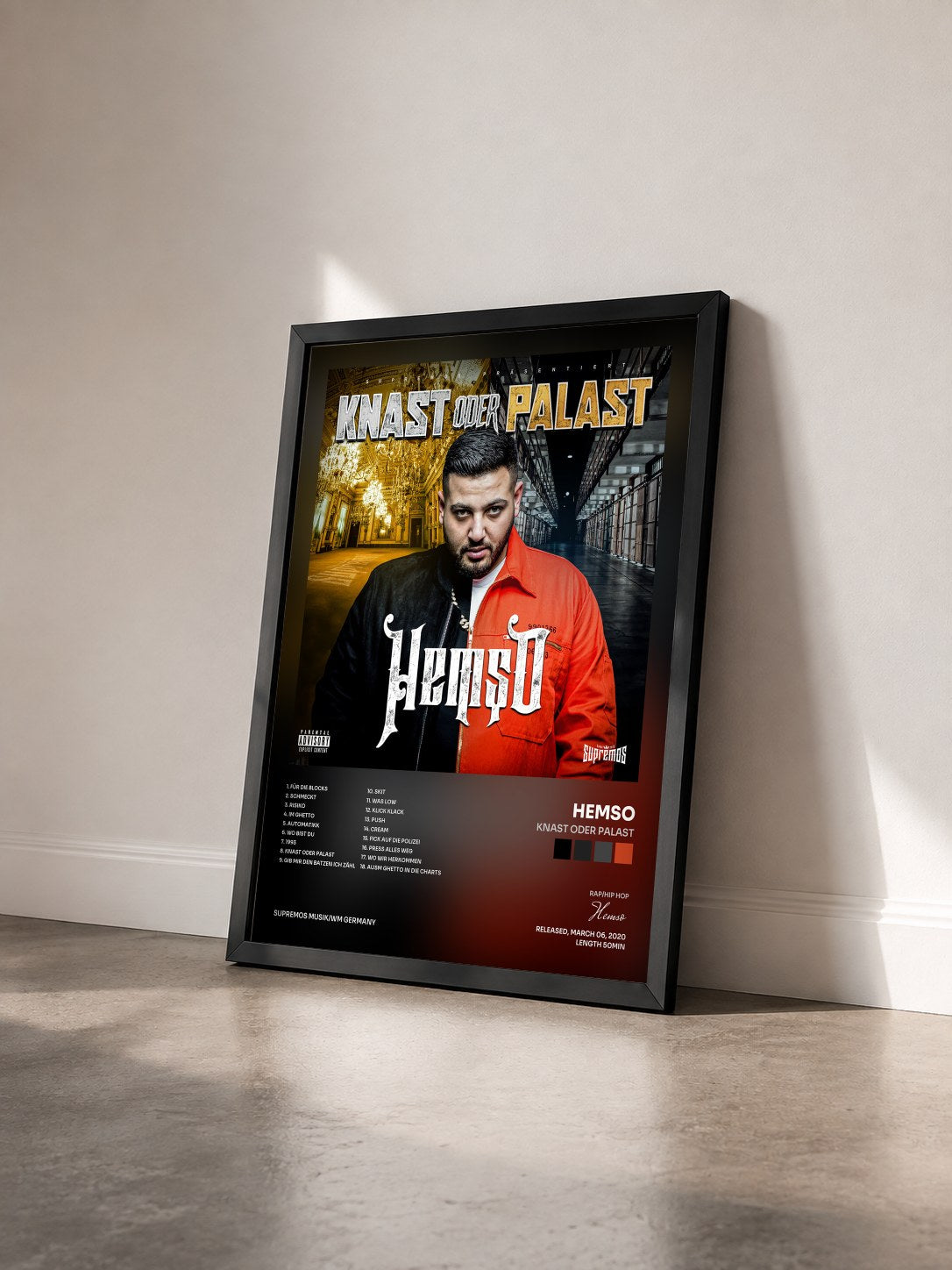 #noir Tableau de l'album Knast oder Palast de Hemso vu de trois quarts, cadre noir