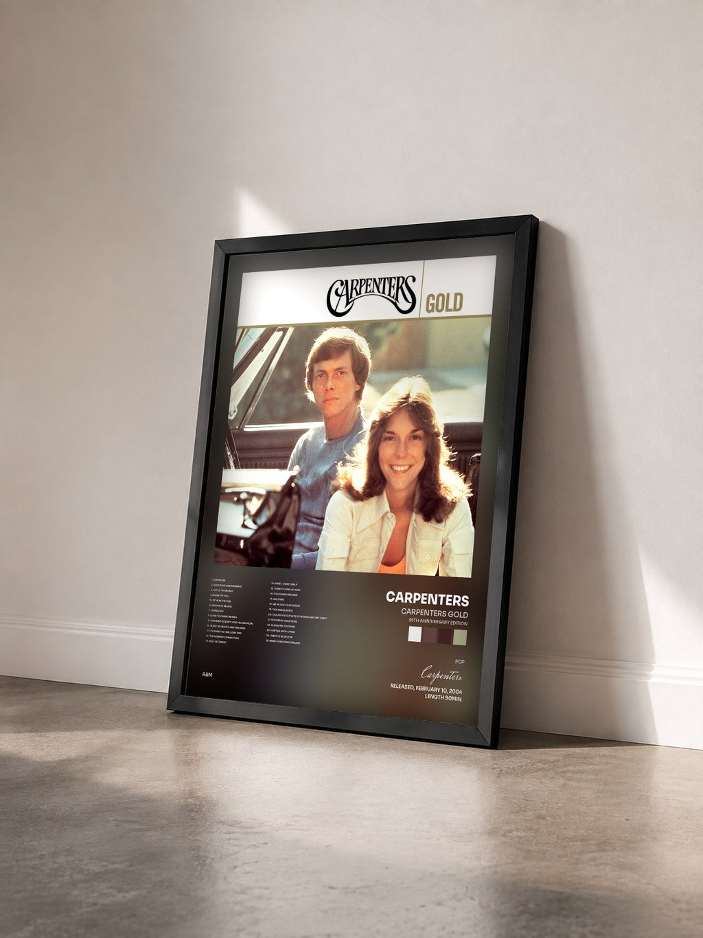 #noir Tableau de l'album Carpenters Gold (35th Anniversary Edition) de Carpenters vu de trois quarts, cadre noir