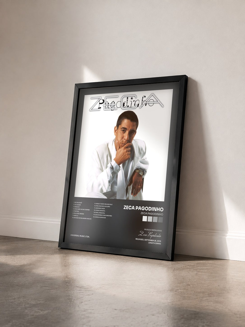 #noir Tableau de l'album Zeca Pagodinho de Zeca Pagodinho vu de trois quarts, cadre noir