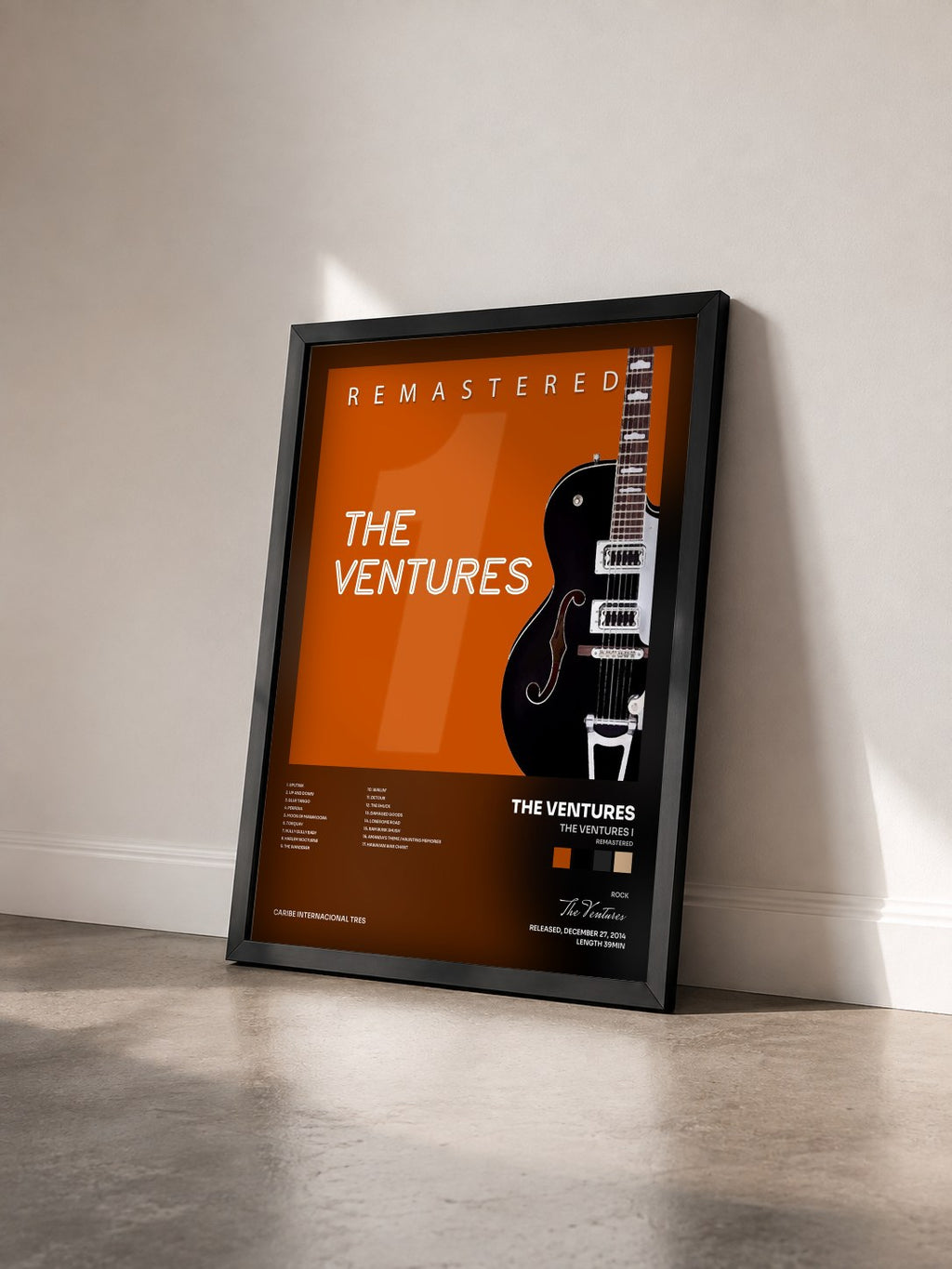 #noir Tableau de l'album The Ventures I (Remastered) de The Ventures vu de trois quarts, cadre noir