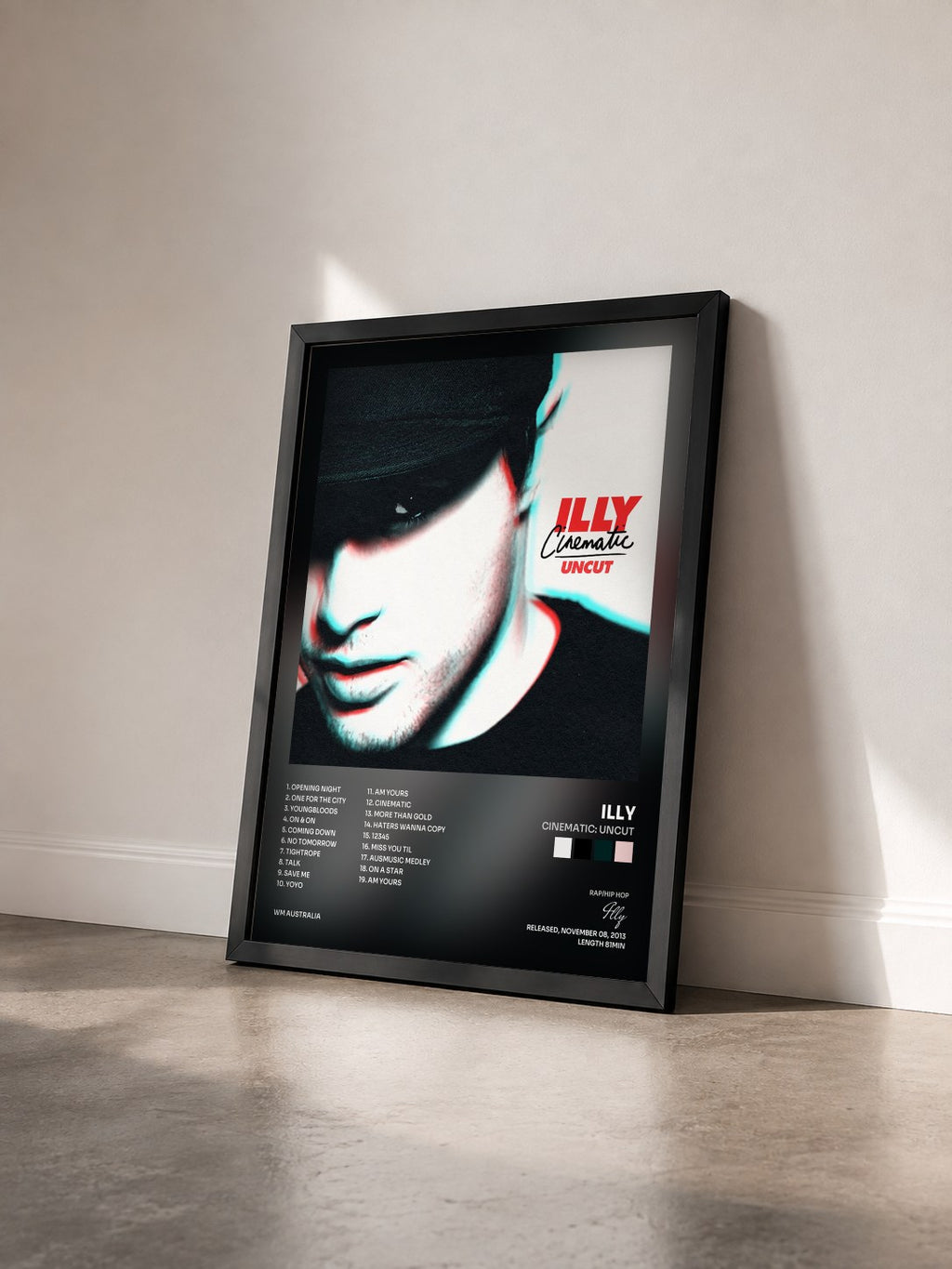 #noir Tableau de l'album Cinematic: Uncut de Illy vu de trois quarts, cadre noir