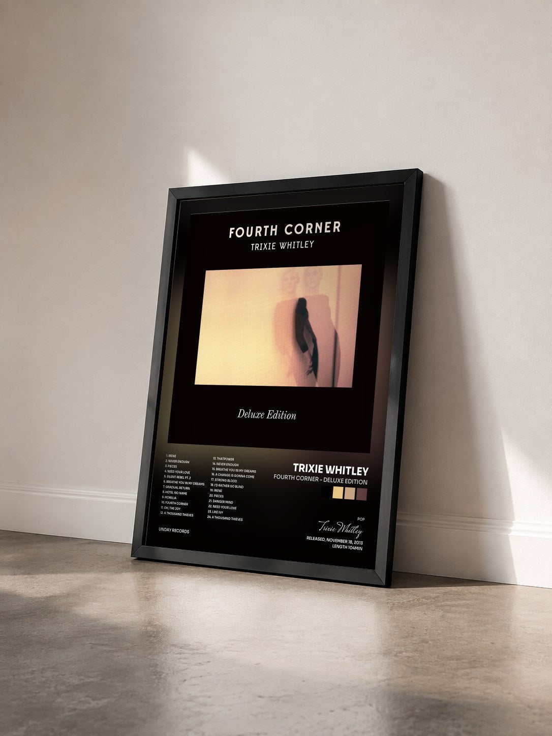 #noir Tableau de l'album Fourth Corner - Deluxe Edition de Trixie Whitley vu de trois quarts, cadre noir
