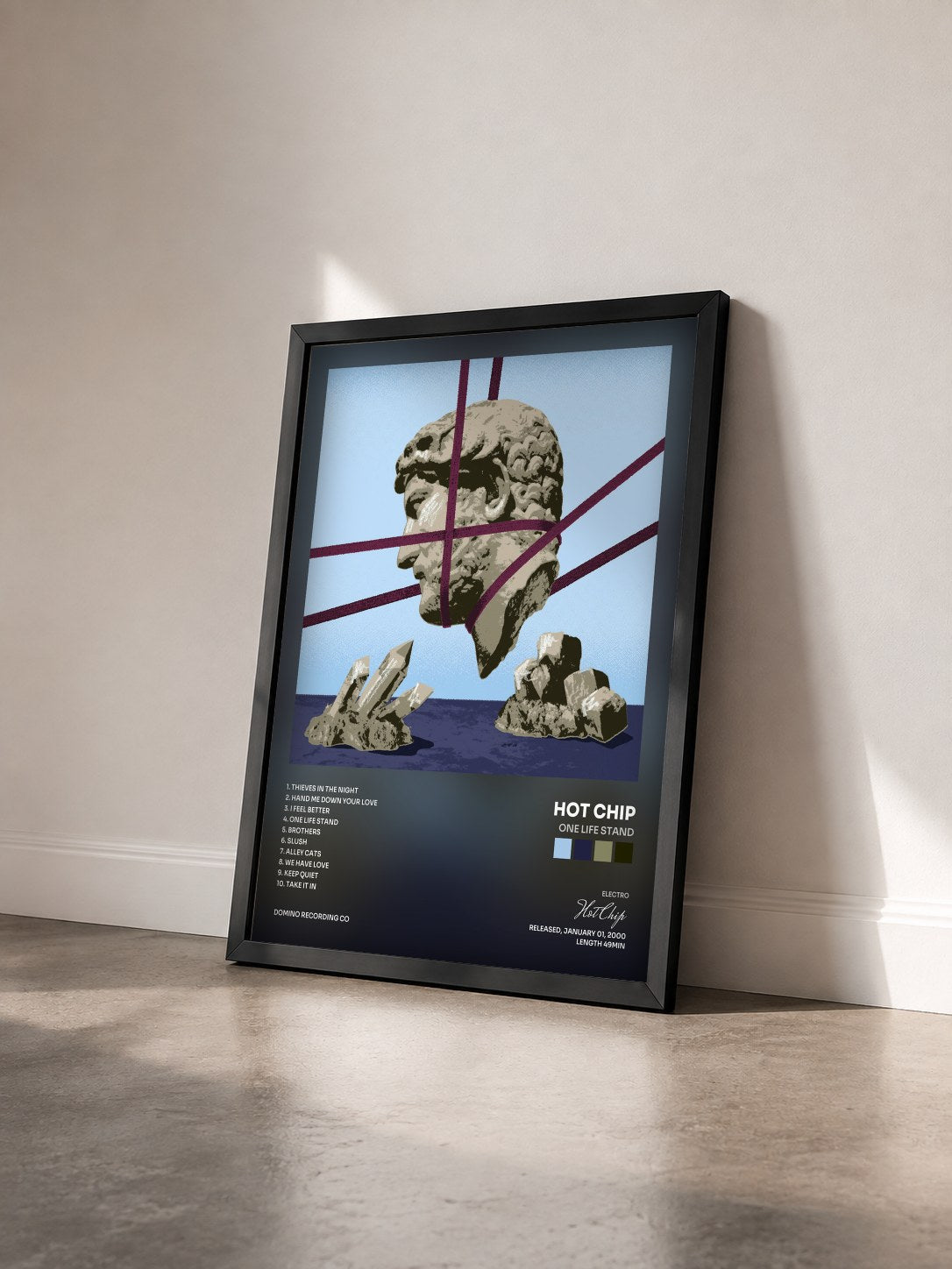 #noir Tableau de l'album One Life Stand de Hot Chip vu de trois quarts, cadre noir