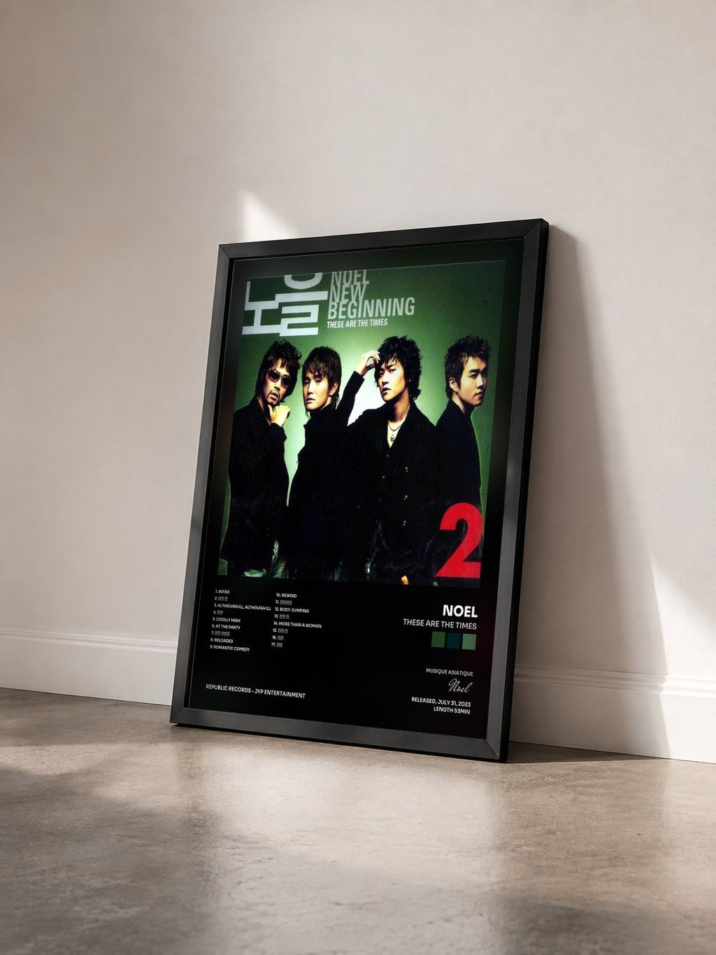 #noir Tableau de l'album These Are The Times de Noel vu de trois quarts, cadre noir