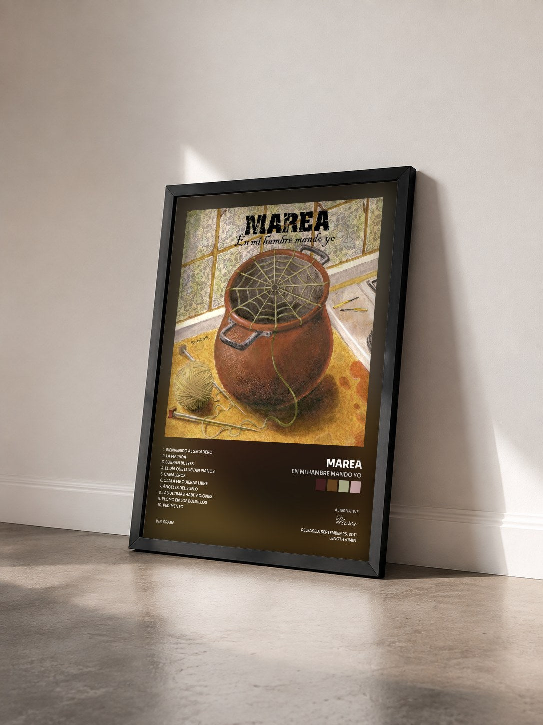 #noir Tableau de l'album En mi hambre mando yo de Marea vu de trois quarts, cadre noir