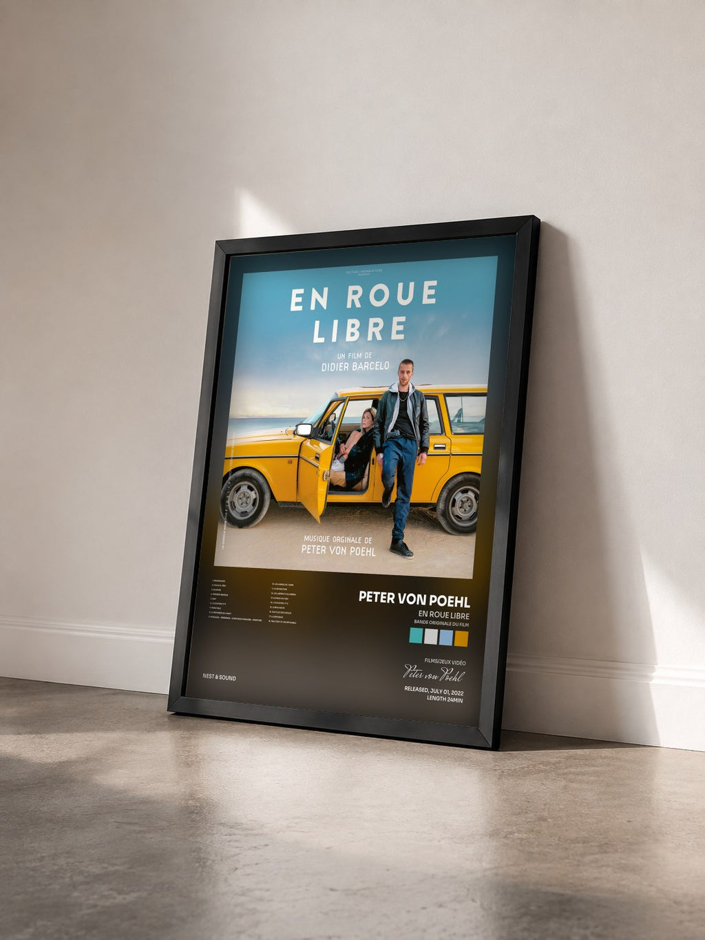 #noir Tableau de l'album En roue libre (Bande originale du film) de Peter von Poehl vu de trois quarts, cadre noir