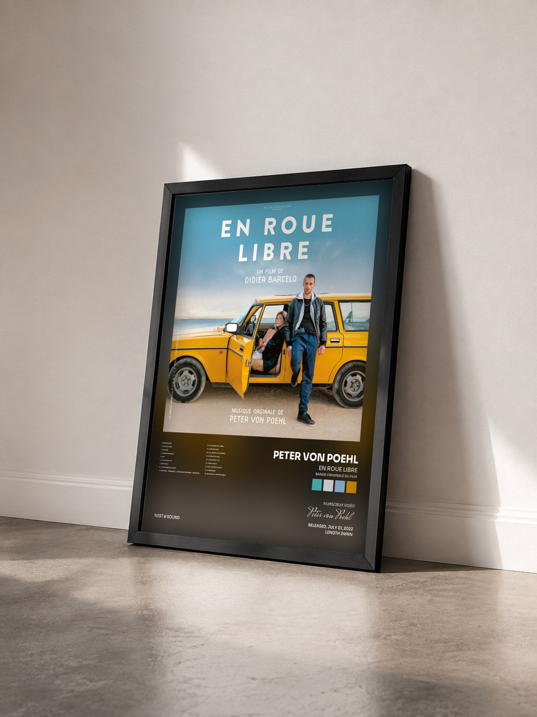 #noir Tableau de l'album En roue libre (Bande originale du film) de Peter von Poehl vu de trois quarts, cadre noir