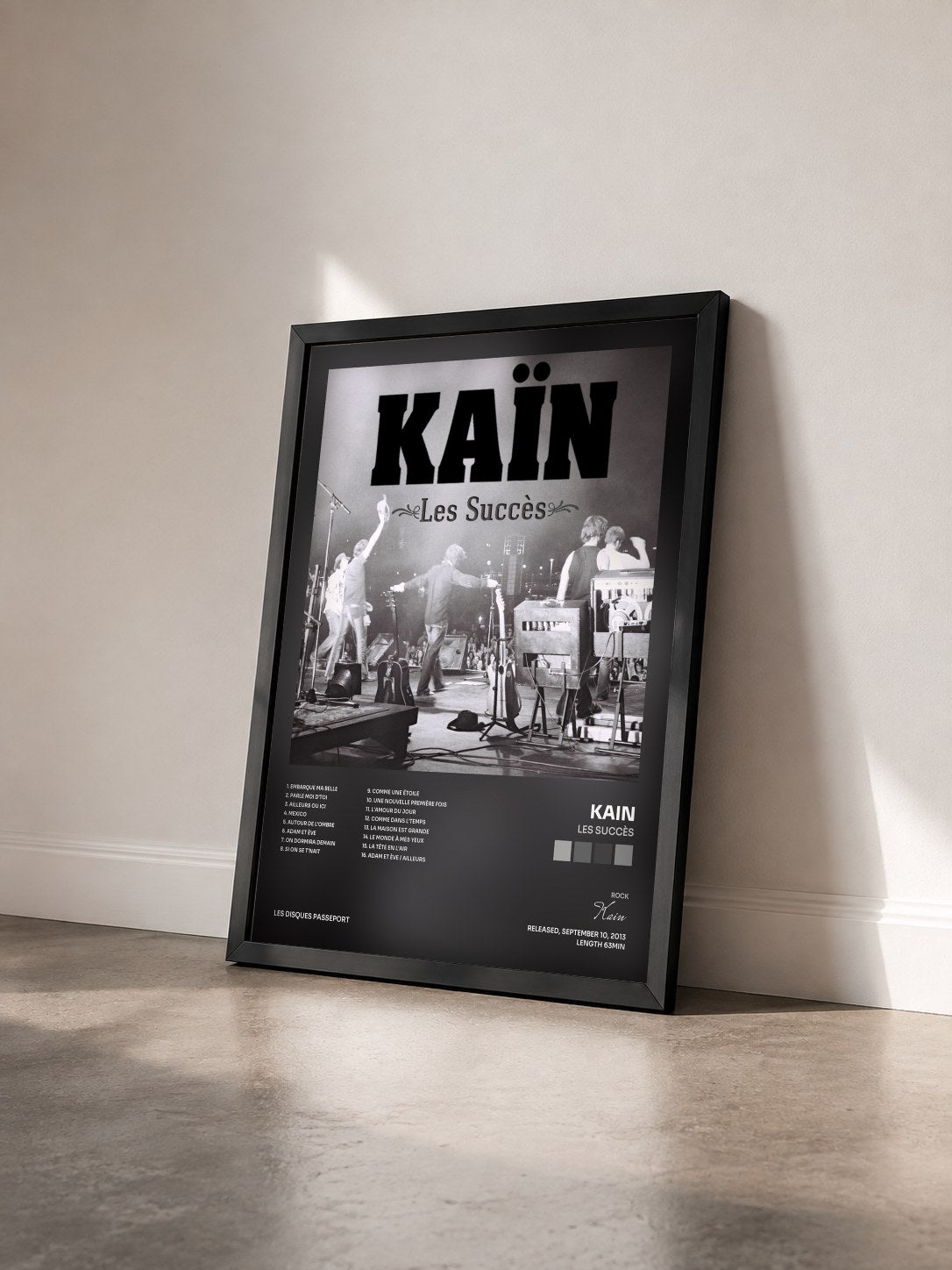 #noir Tableau de l'album Les Succès de Kain vu de trois quarts, cadre noir