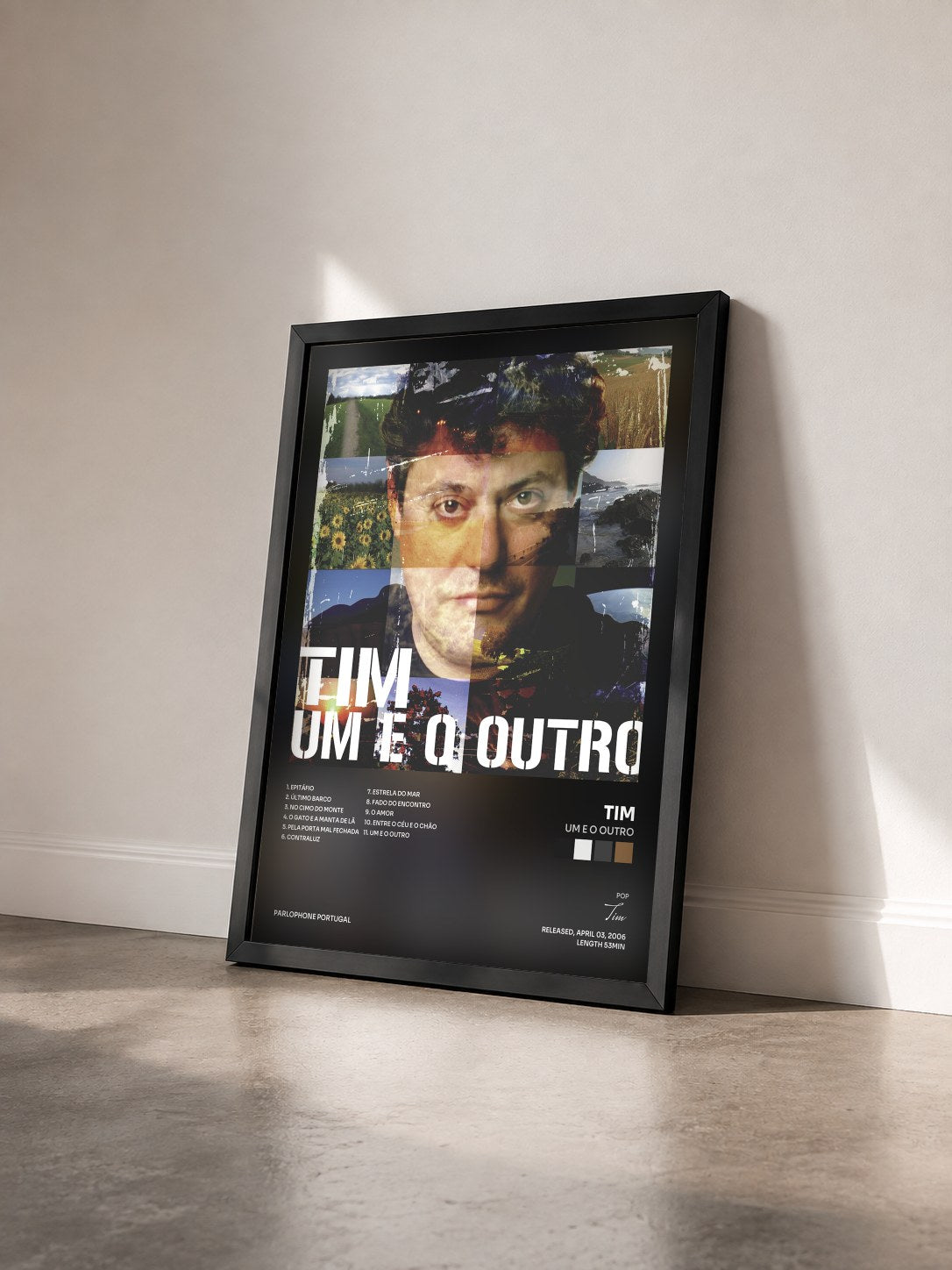 #noir Tableau de l'album Um E O Outro de Tim vu de trois quarts, cadre noir