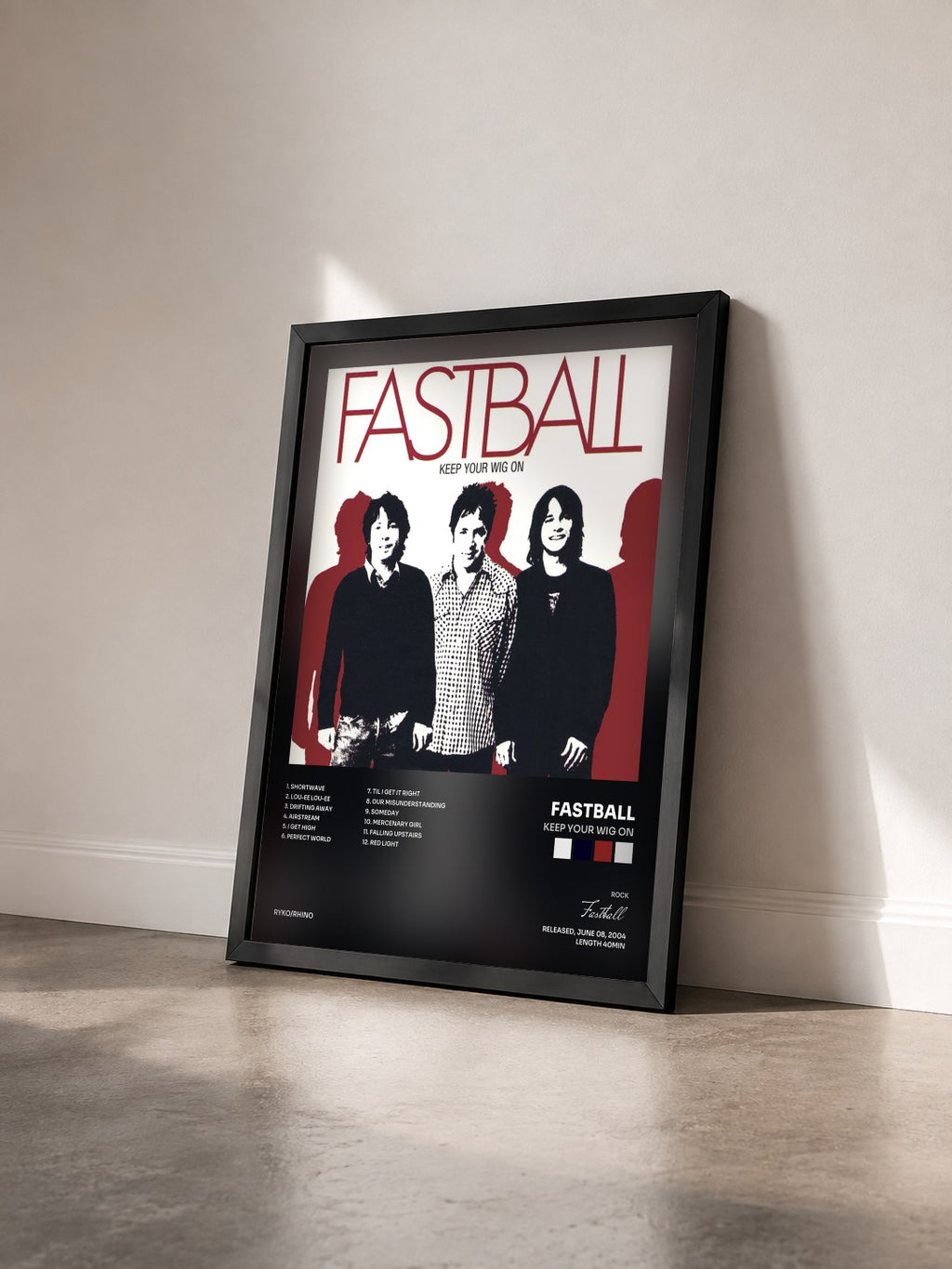 #noir Tableau de l'album Keep Your Wig On de Fastball vu de trois quarts, cadre noir