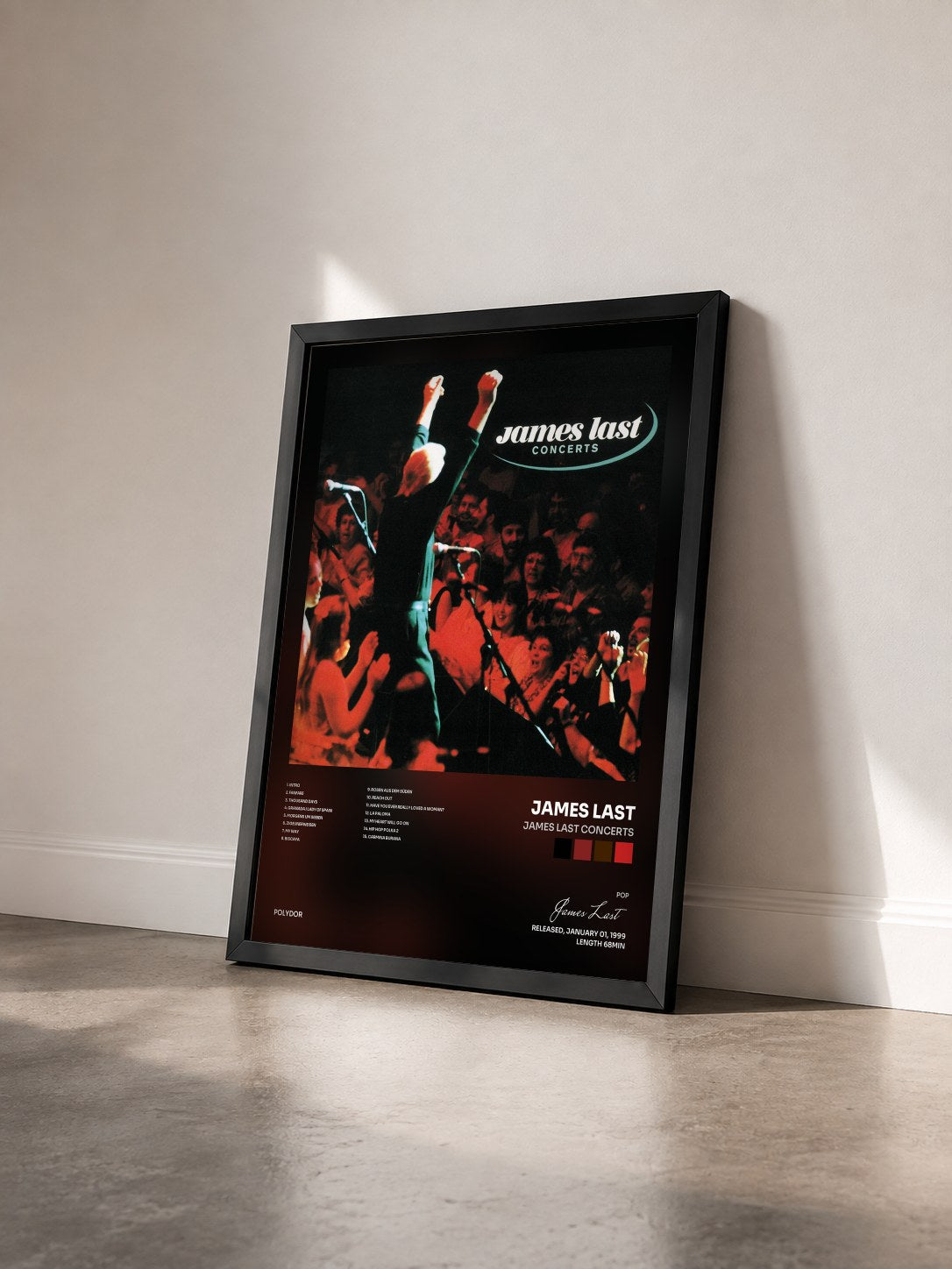 #noir Tableau de l'album James Last Concerts de James Last vu de trois quarts, cadre noir