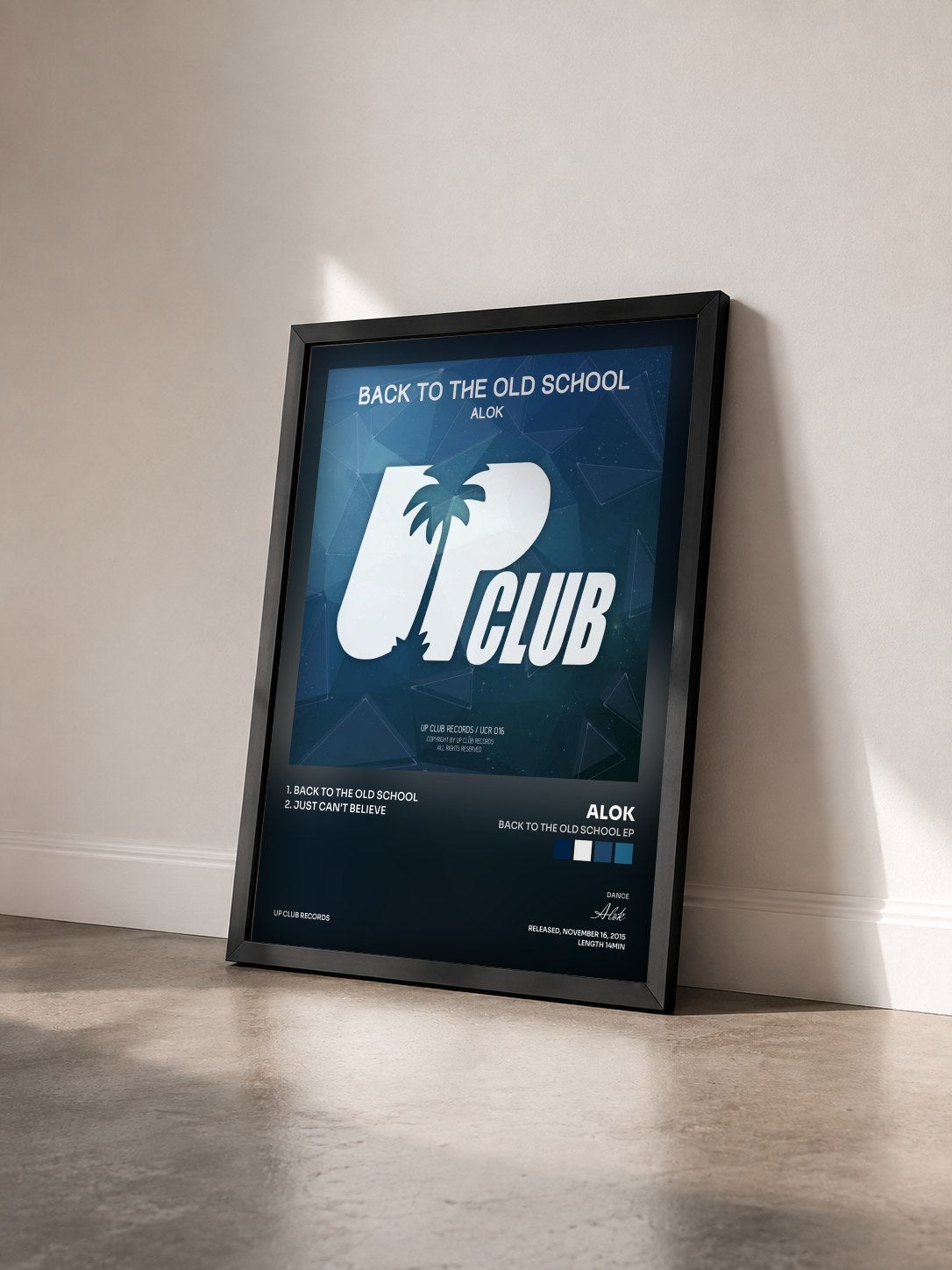 #noir Tableau de l'album Back To The Old School EP de Alok vu de trois quarts, cadre noir