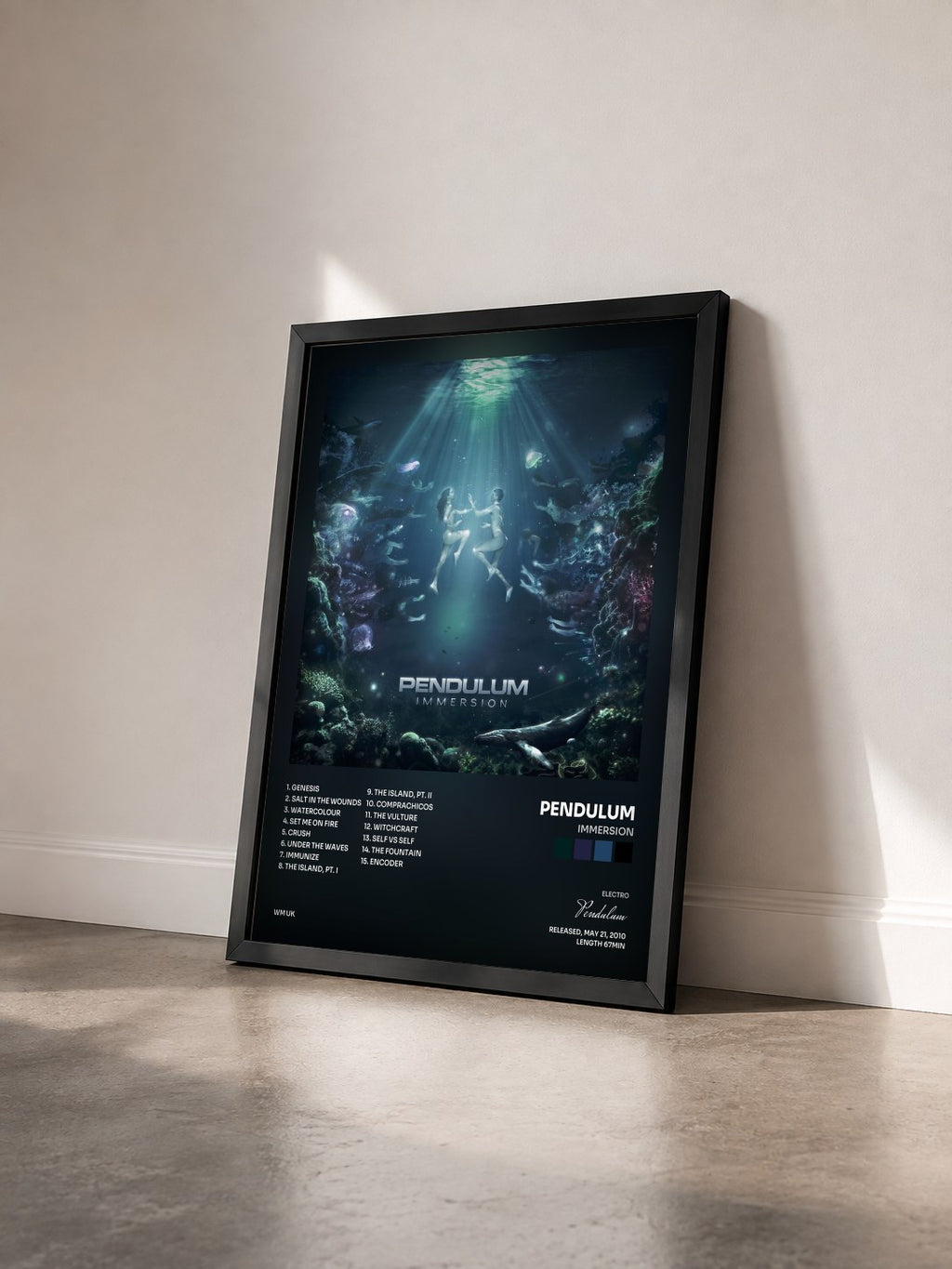 #noir Tableau de l'album Immersion de Pendulum vu de trois quarts, cadre noir