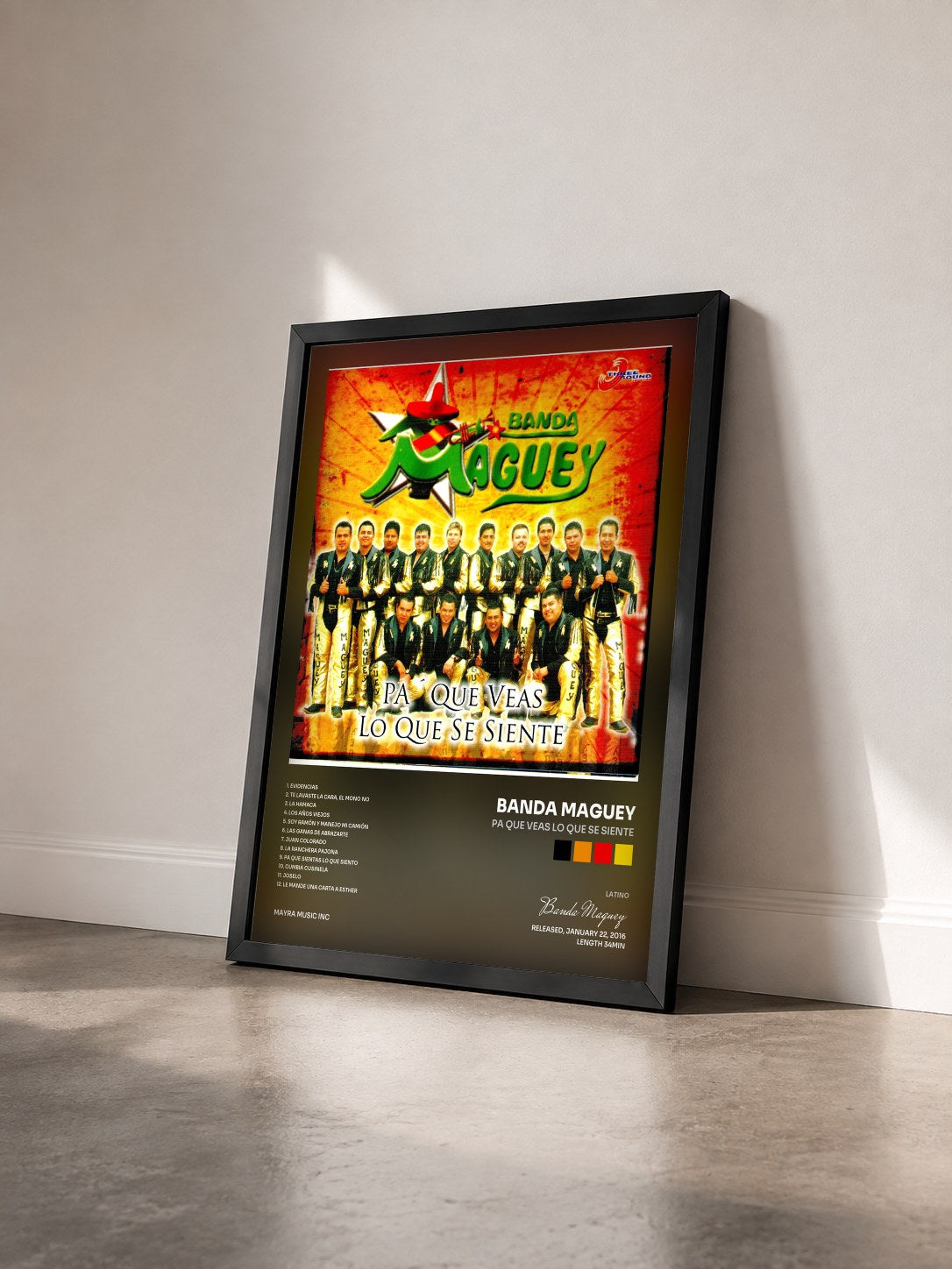 #noir Tableau de l'album Pa Que Veas Lo Que Se Siente de Banda Maguey vu de trois quarts, cadre noir