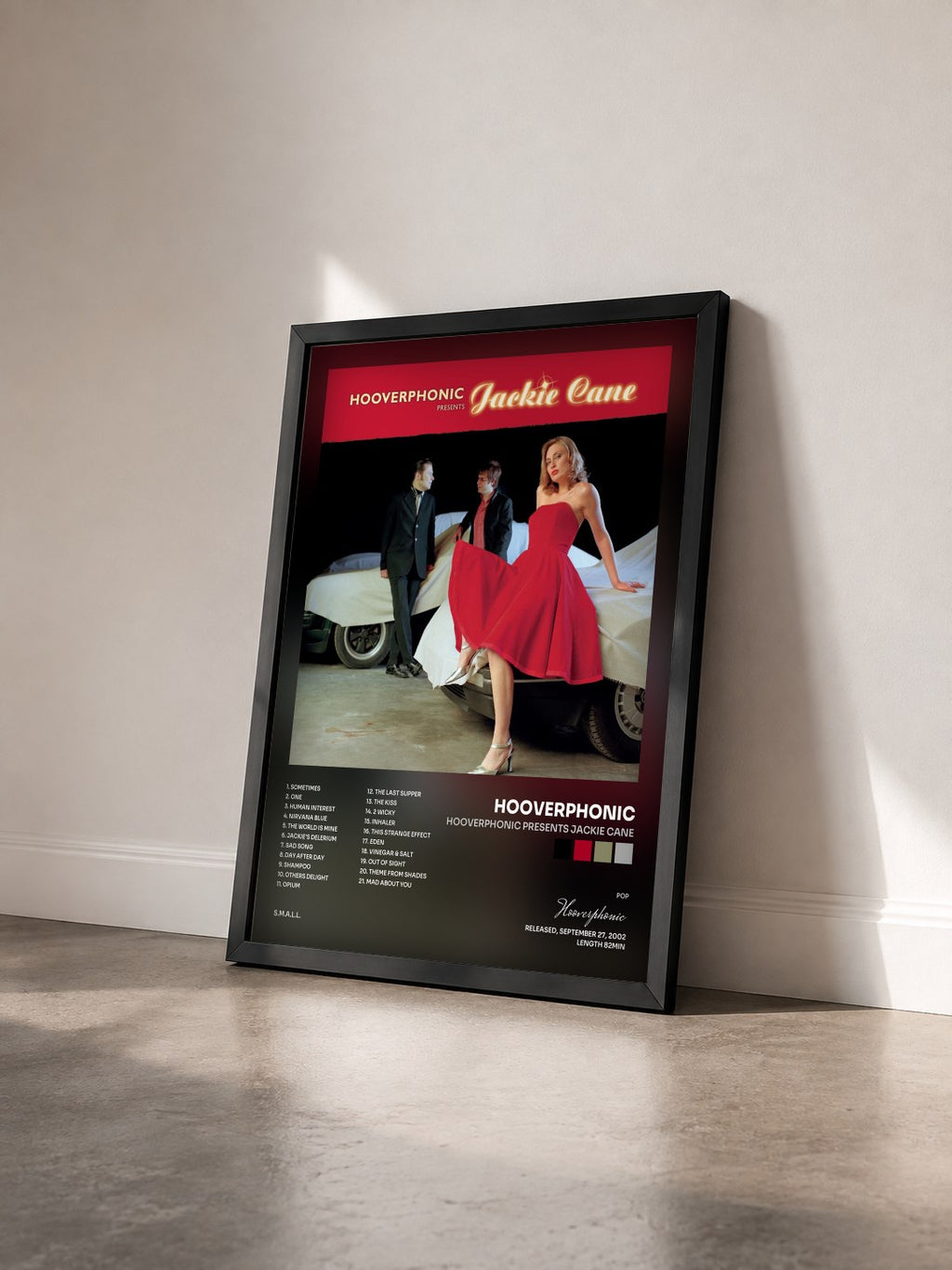 #noir Tableau de l'album Hooverphonic presents Jackie Cane de Hooverphonic vu de trois quarts, cadre noir