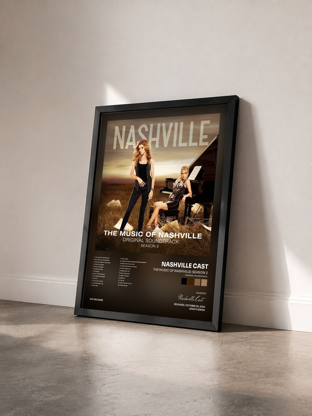 #noir The Music Of Nashville: Season 2 (Original Soundtrack) von Nashville Cast als gerahmter Kunstdruck von schräg gesehen, schwarzer Rahmen