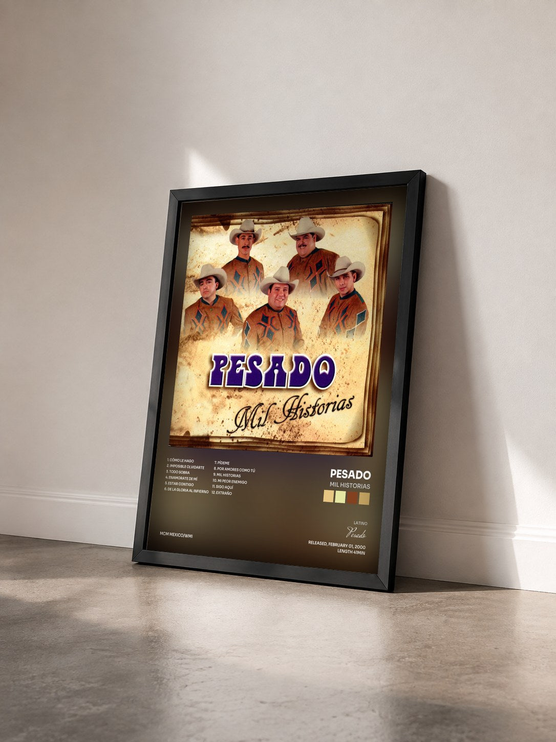 #noir Tableau de l'album Mil Historias de Pesado vu de trois quarts, cadre noir
