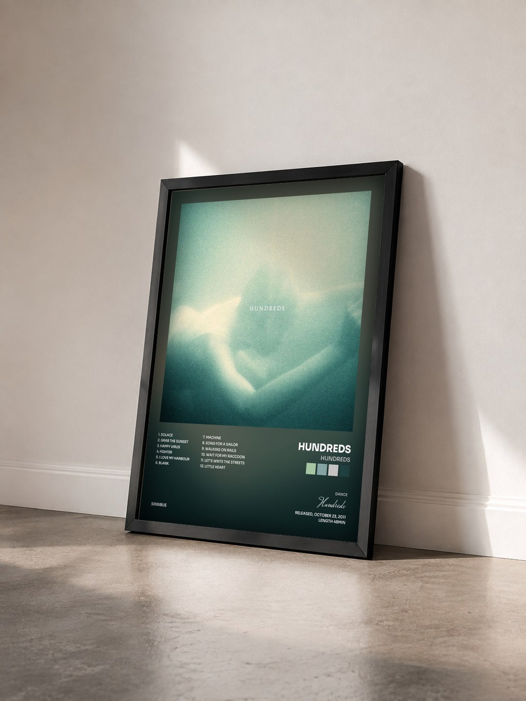 #noir Tableau de l'album Hundreds de Hundreds vu de trois quarts, cadre noir