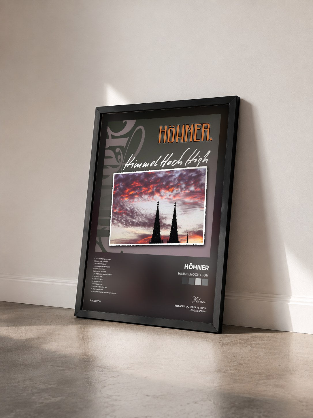 #noir Tableau de l'album Himmelhoch High de Höhner vu de trois quarts, cadre noir