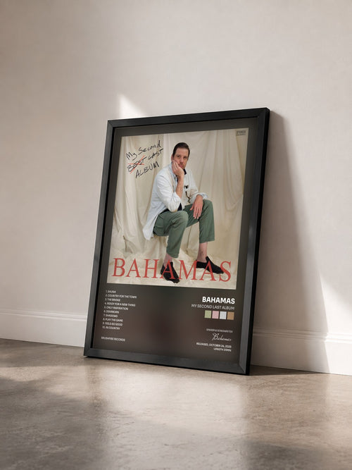 #noir My Second Last Album di Bahamas in stampa incorniciata vista di tre quarti, cornice nera