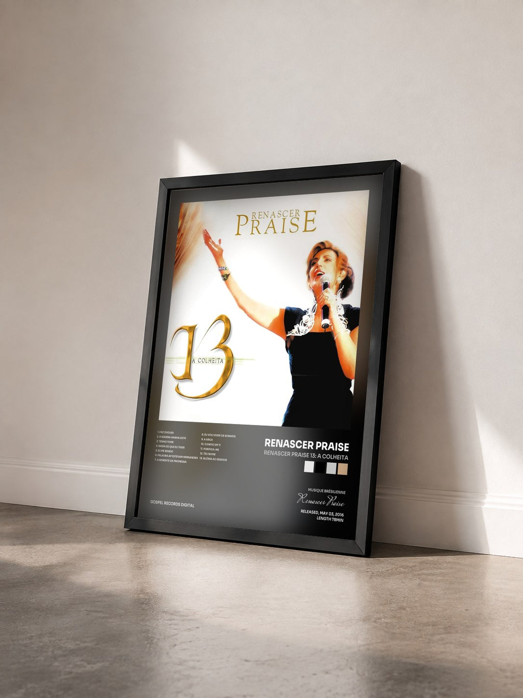 #noir Tableau de l'album Renascer Praise 13: A Colheita de Renascer Praise vu de trois quarts, cadre noir