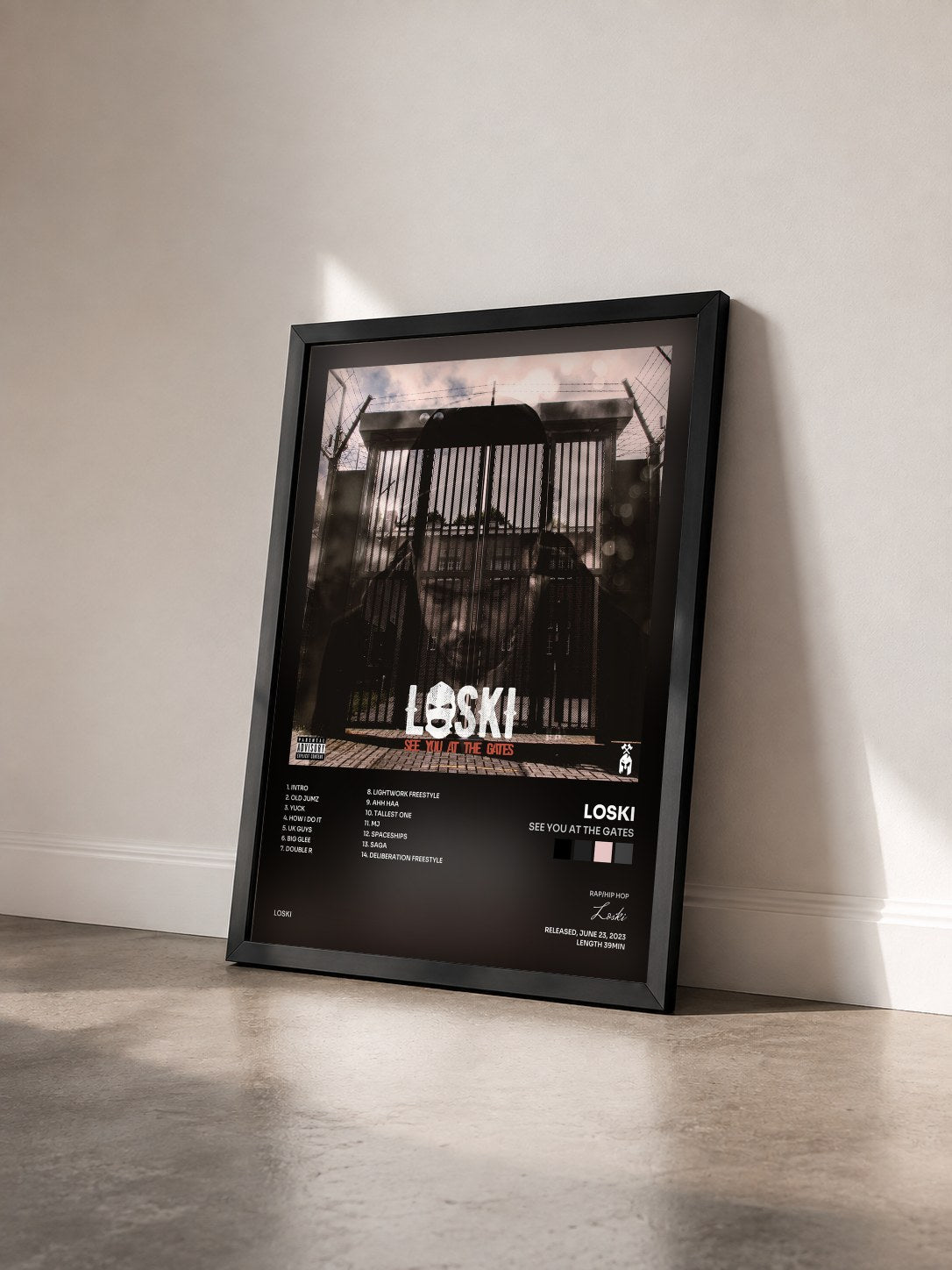#noir Tableau de l'album See You At The Gates de Loski vu de trois quarts, cadre noir