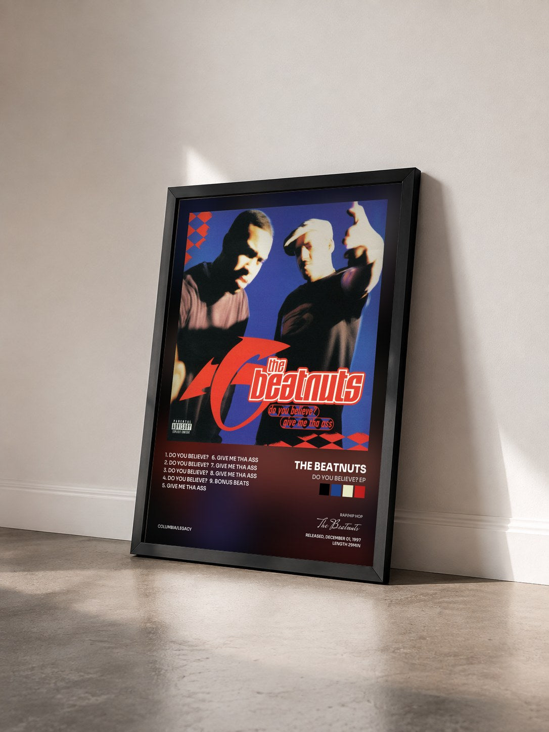 #noir Tableau de l'album Do You Believe? EP de The Beatnuts vu de trois quarts, cadre noir