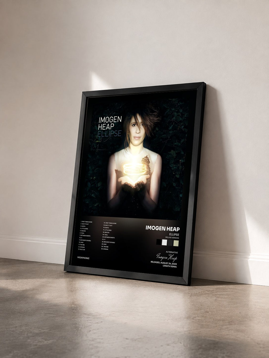 #noir Tableau de l'album Ellipse (Deluxe Version) de Imogen Heap vu de trois quarts, cadre noir
