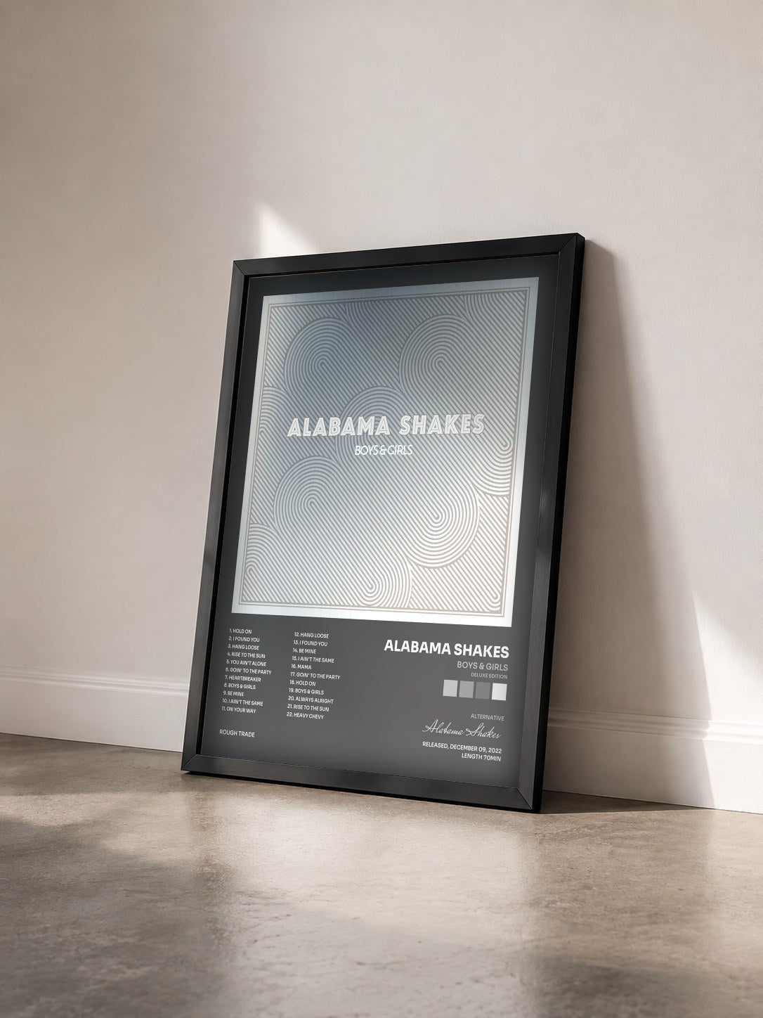 #noir Tableau de l'album Boys & Girls (Deluxe Edition) de Alabama Shakes vu de trois quarts, cadre noir