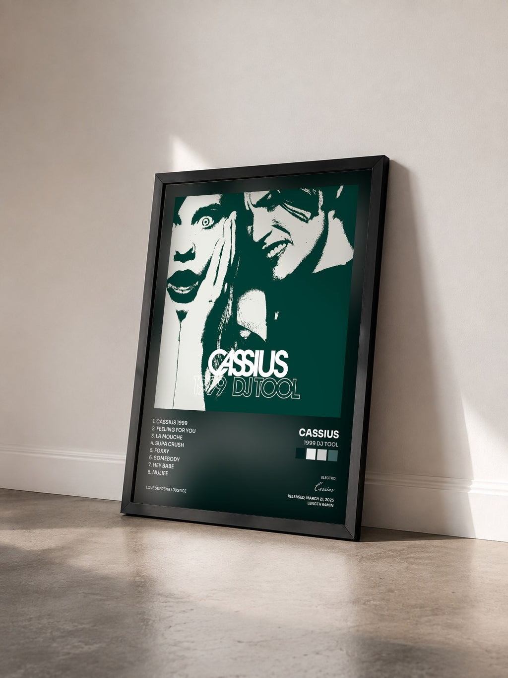 #noir Tableau de l'album 1999 DJ Tool de Cassius vu de trois quarts, cadre noir