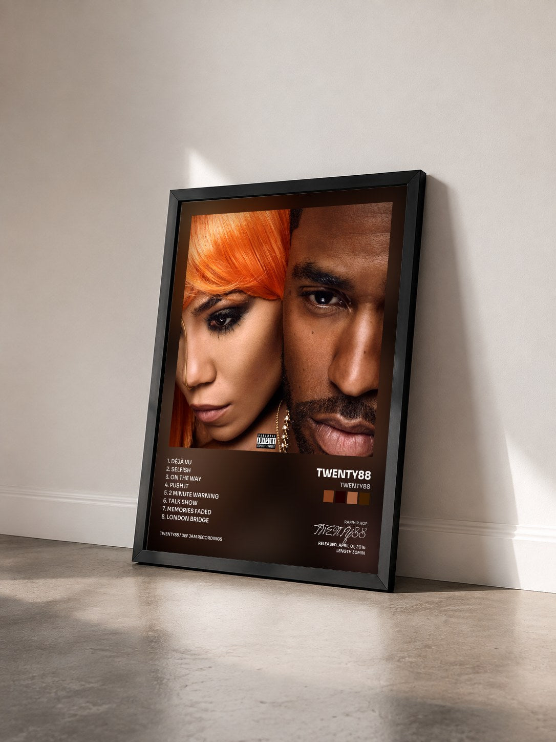 #noir Tableau de l'album TWENTY88 de TWENTY88 vu de trois quarts, cadre noir