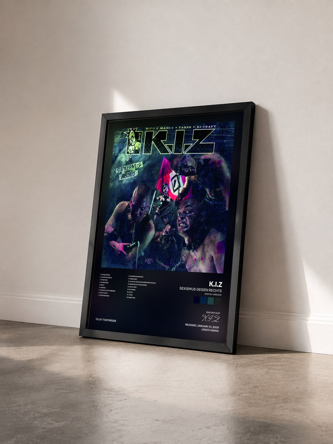 #noir Tableau de l'album Sexismus Gegen Rechts (Digital Version) de K.I.Z vu de trois quarts, cadre noir