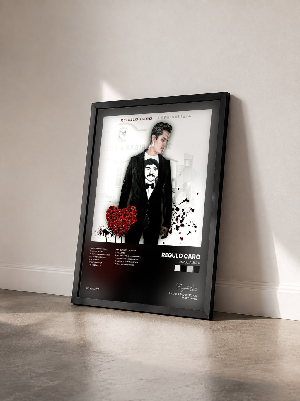 #noir Tableau de l'album Especialista de Regulo Caro vu de trois quarts, cadre noir