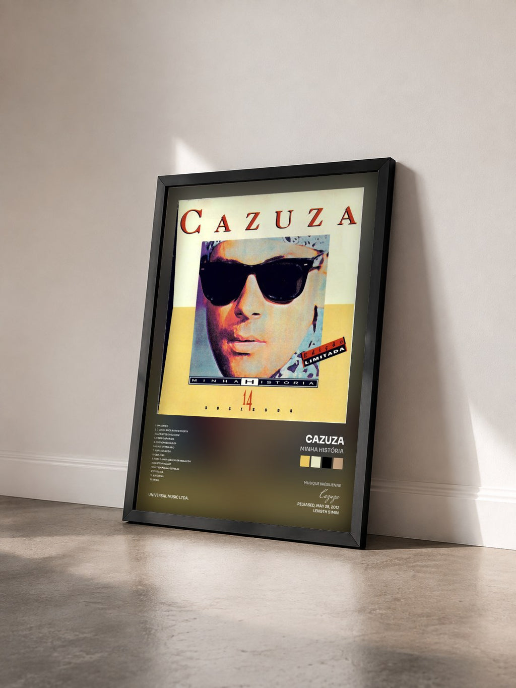 #noir Tableau de l'album Minha História de Cazuza vu de trois quarts, cadre noir
