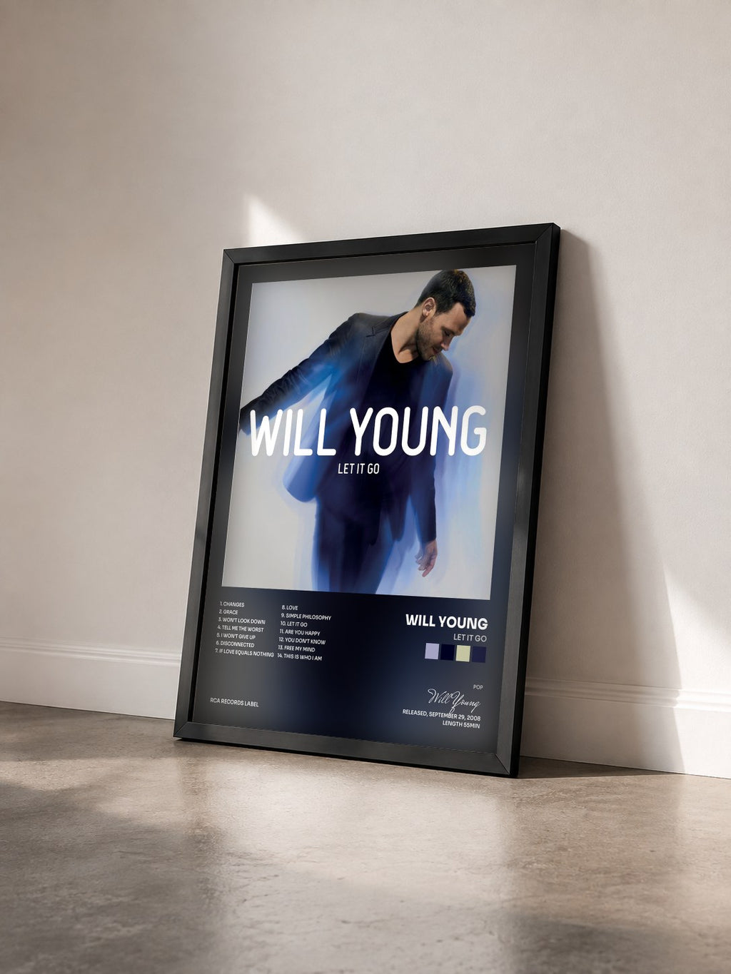 #noir Tableau de l'album Let It Go de Will Young vu de trois quarts, cadre noir