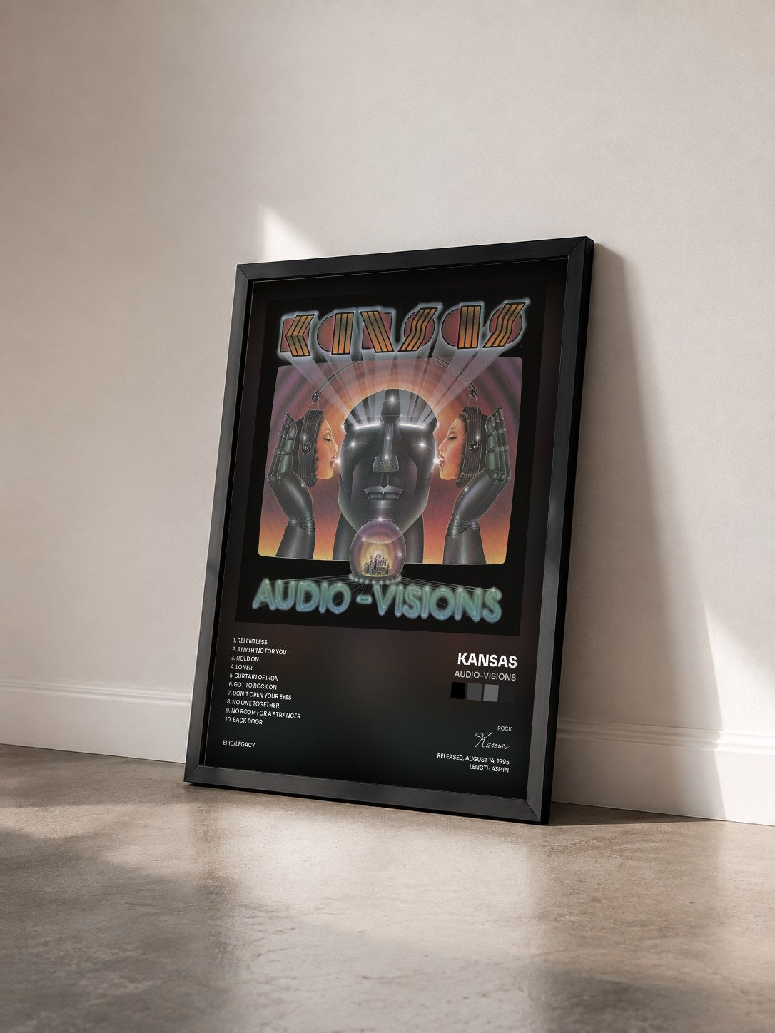 #noir Tableau de l'album Audio-Visions de Kansas vu de trois quarts, cadre noir
