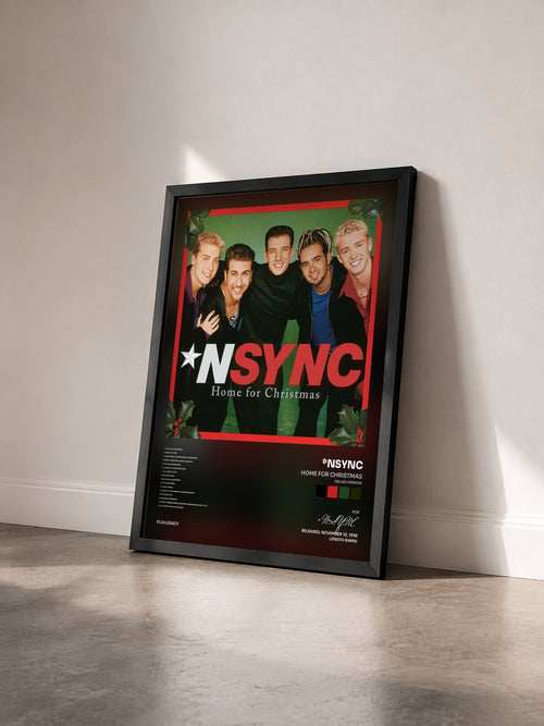 #noir Tableau de l'album Home For Christmas (Deluxe Version) de *NSYNC vu de trois quarts, cadre noir