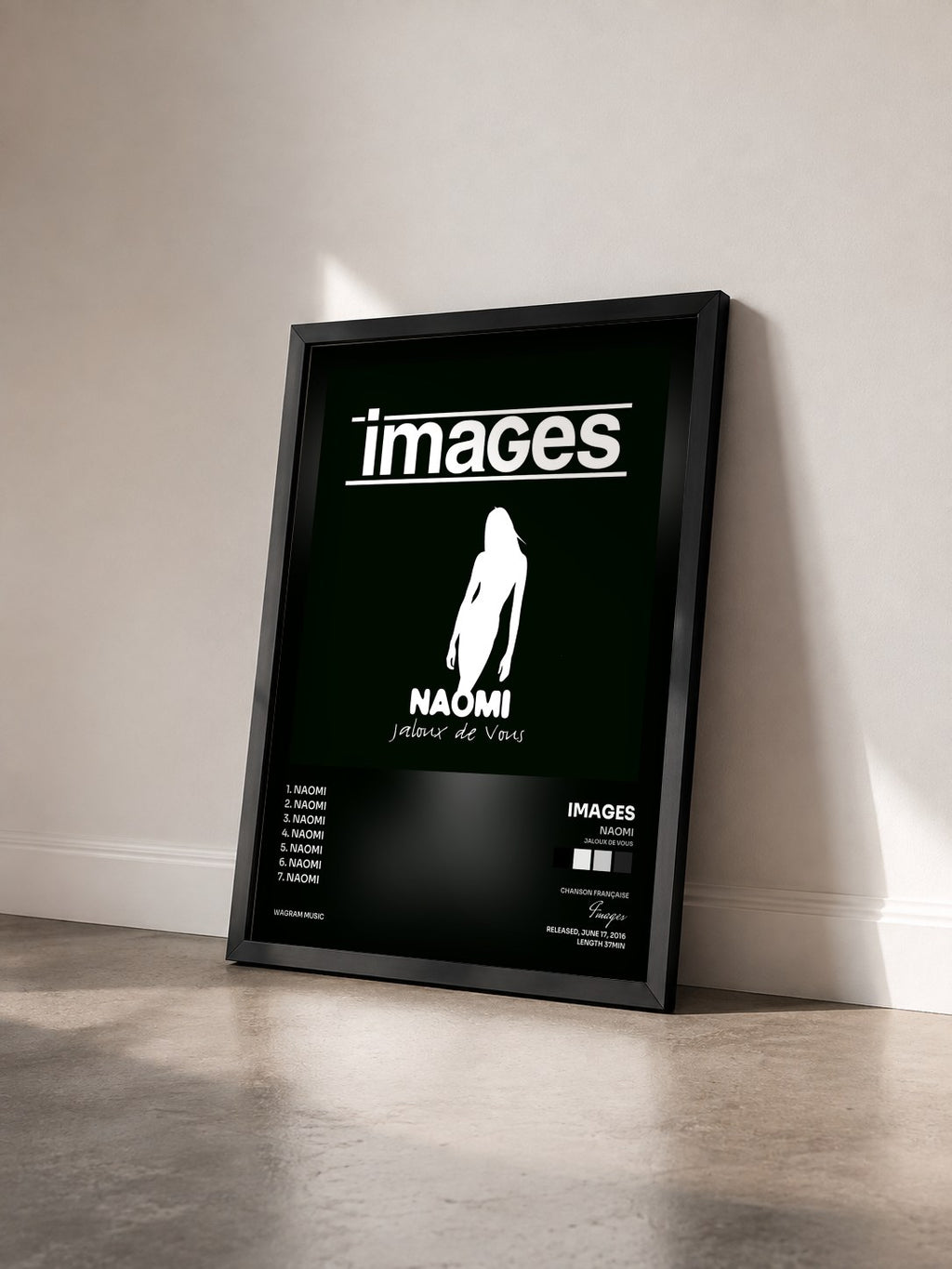 #noir Tableau de l'album Naomi (Jaloux de vous) - EP de Images vu de trois quarts, cadre noir