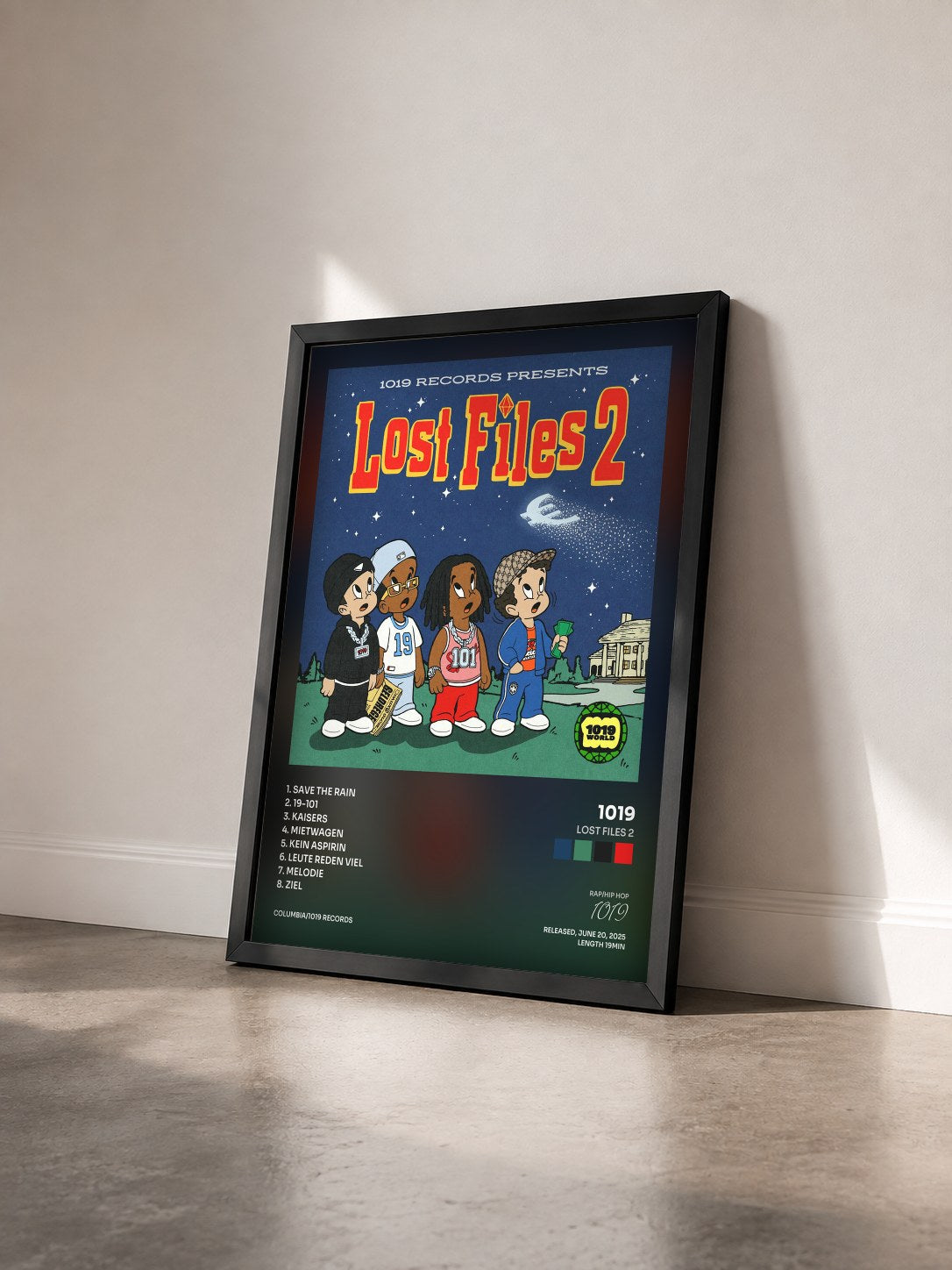 #noir Tableau de l'album Lost Files 2 de 1019 vu de trois quarts, cadre noir