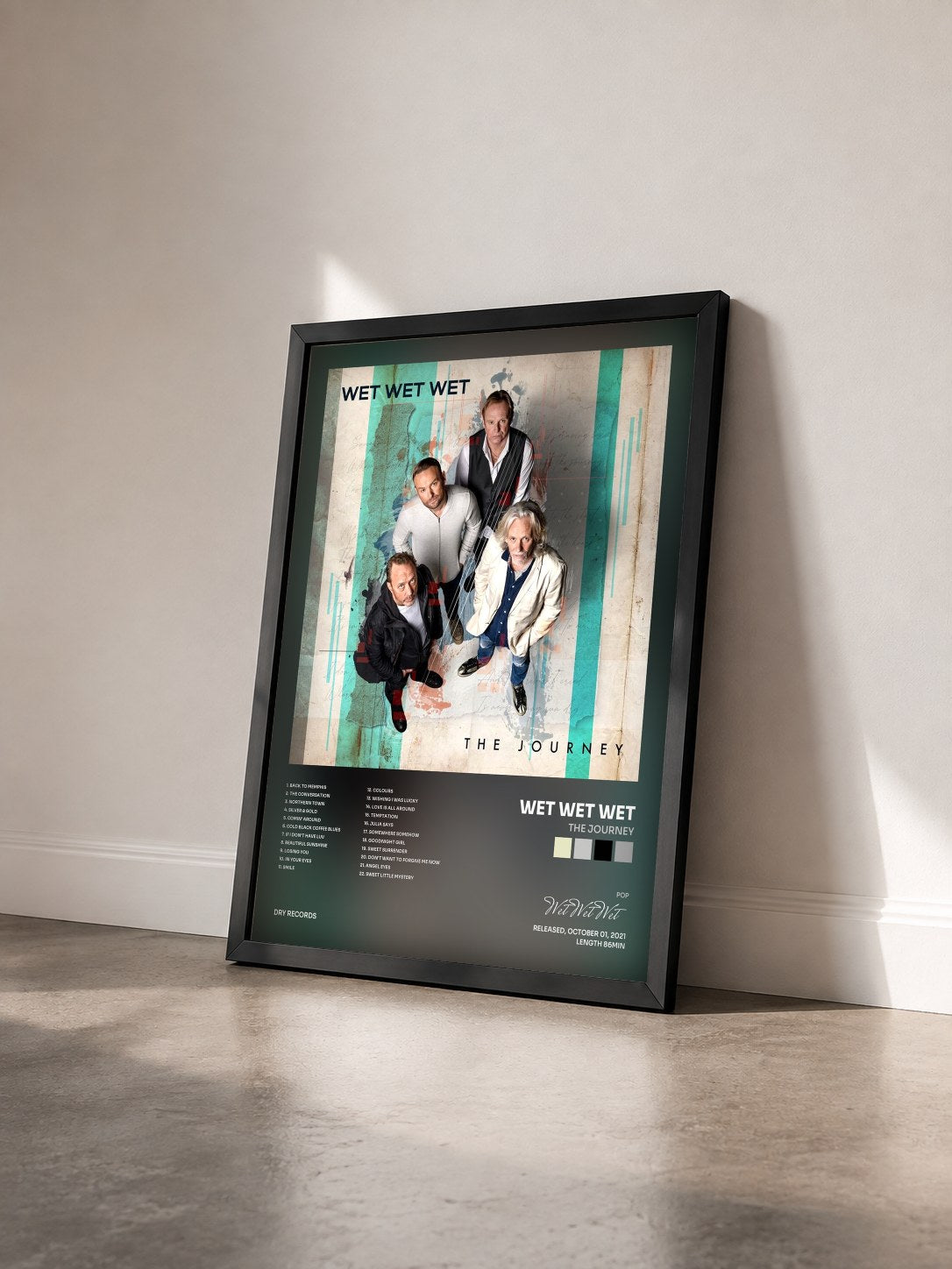 #noir Tableau de l'album The Journey de Wet Wet Wet vu de trois quarts, cadre noir