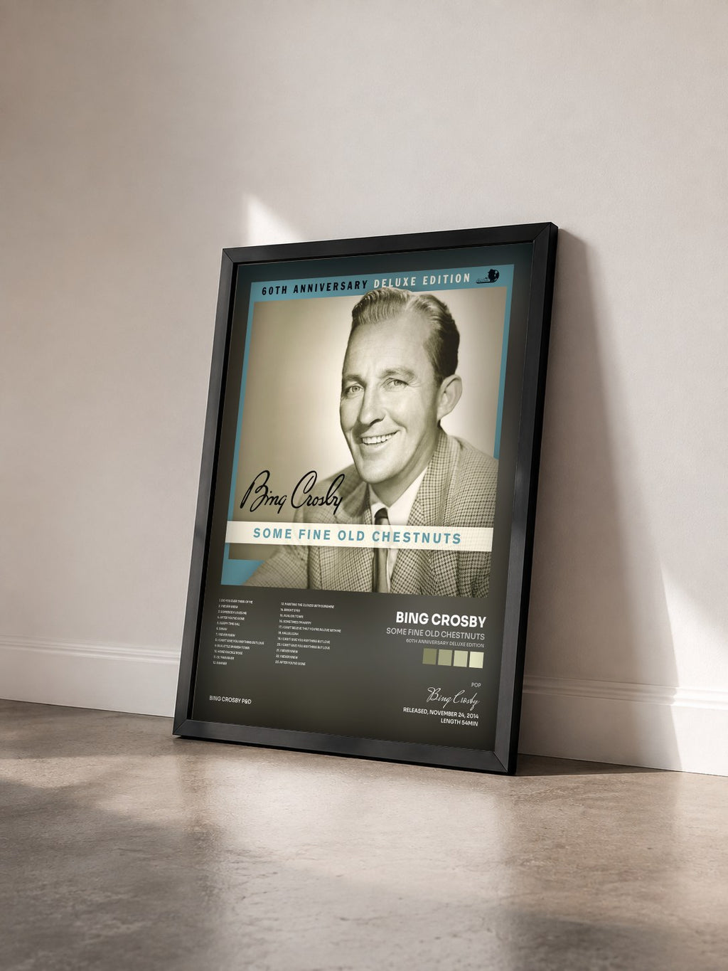 #noir Tableau de l'album Some Fine Old Chestnuts (60th Anniversary Deluxe Edition) de Bing Crosby vu de trois quarts, cadre noir